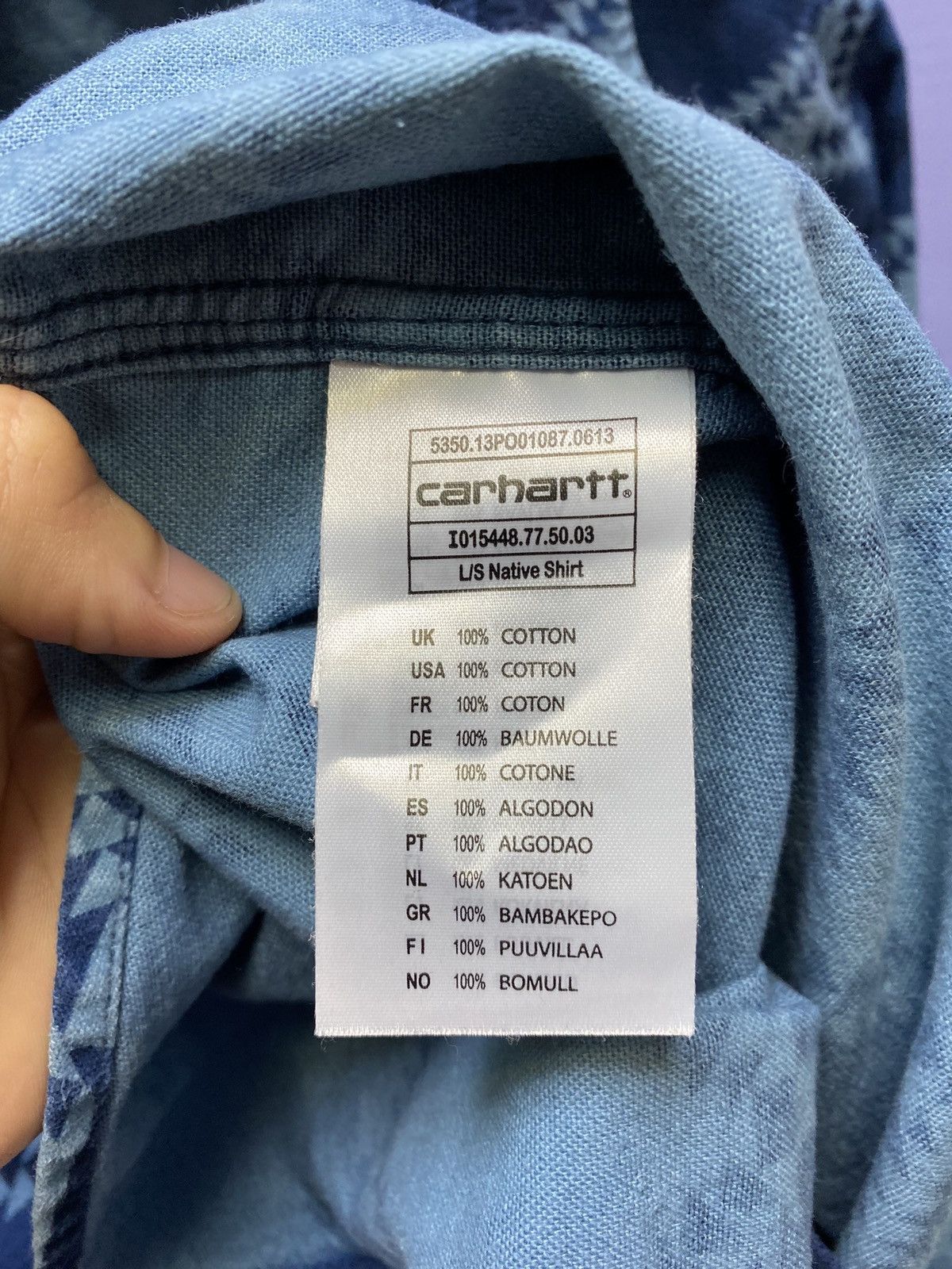 Other Carhartt WIP Long Sleeve Natural Shirt Men’s S Blue Aztec Size US S / EU 44-46 / 1 - 15 Thumbnail
