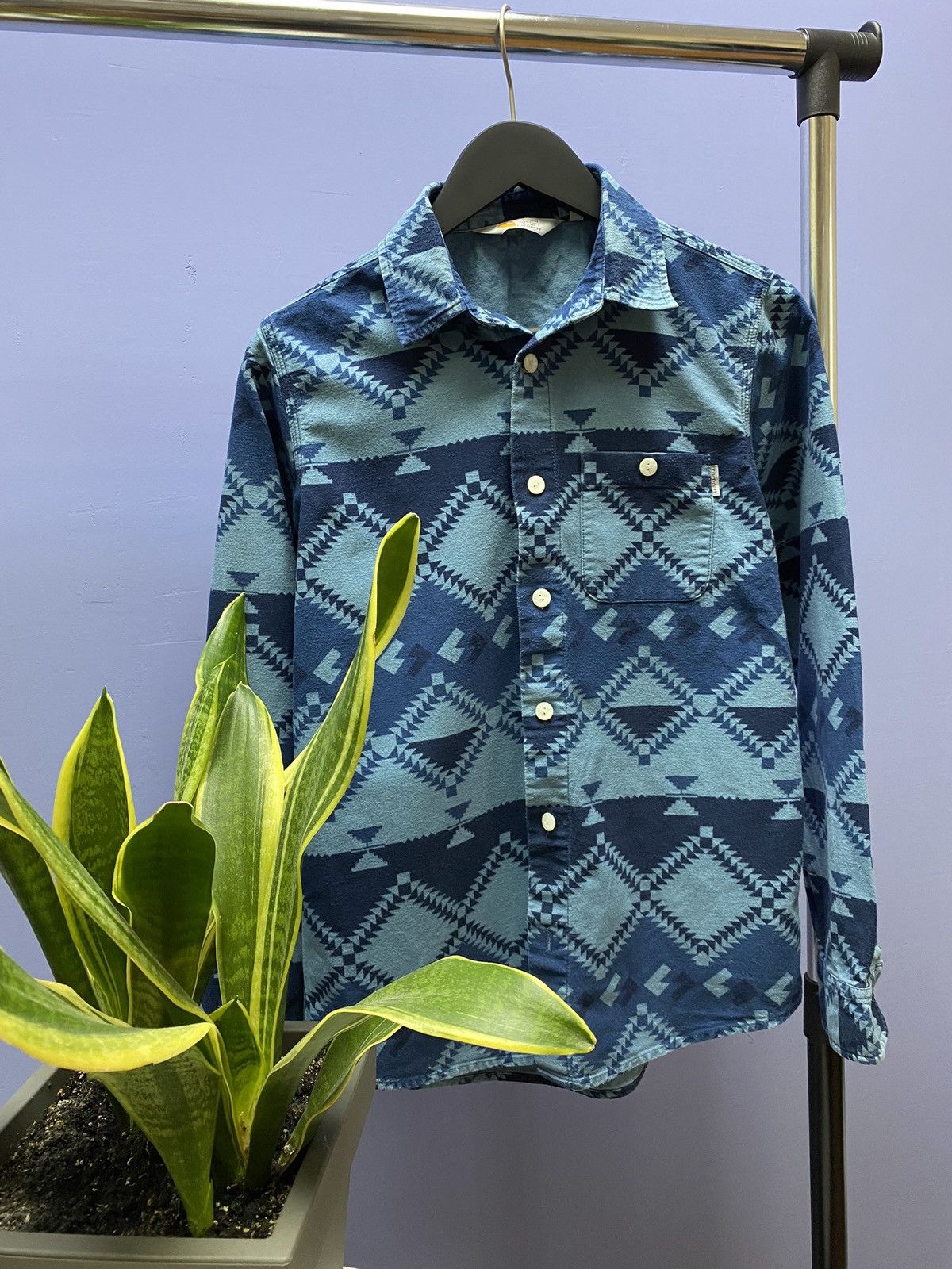 Other Carhartt WIP Long Sleeve Natural Shirt Men’s S Blue Aztec Size US S / EU 44-46 / 1 - 3 Thumbnail