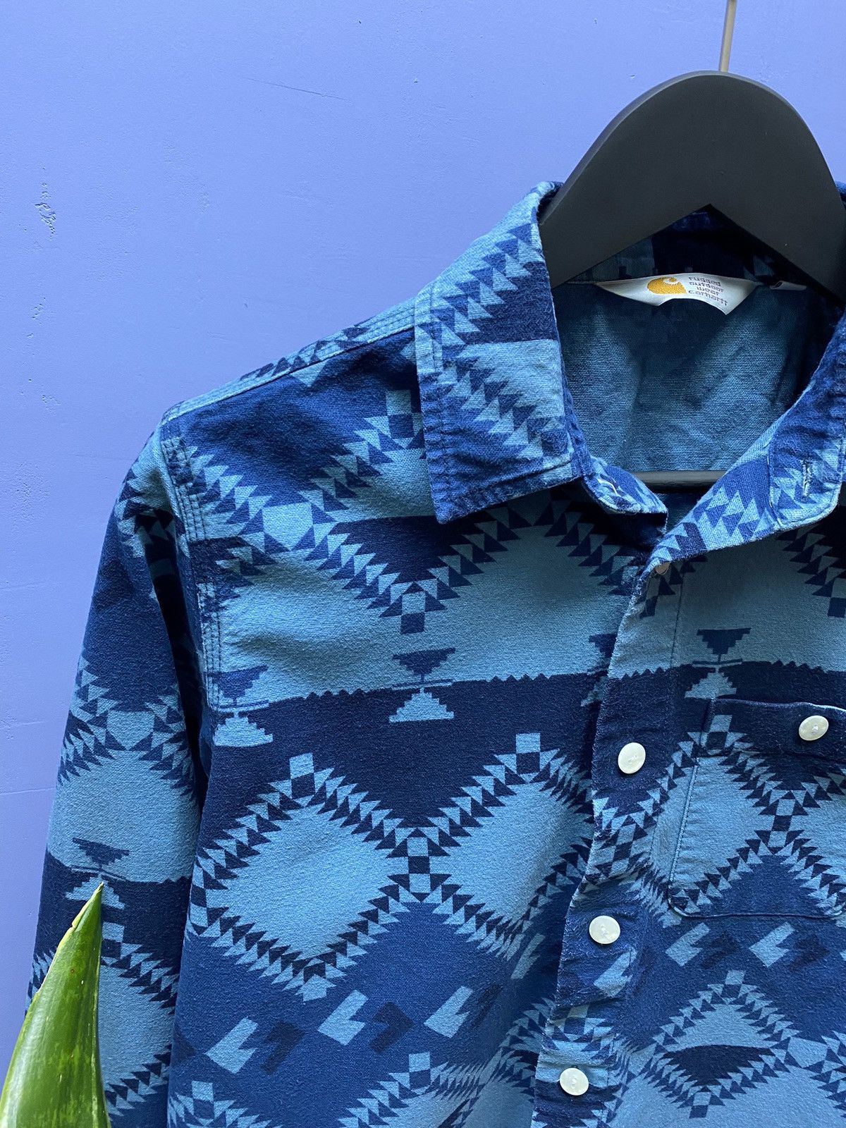 Other Carhartt WIP Long Sleeve Natural Shirt Men’s S Blue Aztec Size US S / EU 44-46 / 1 - 13 Thumbnail