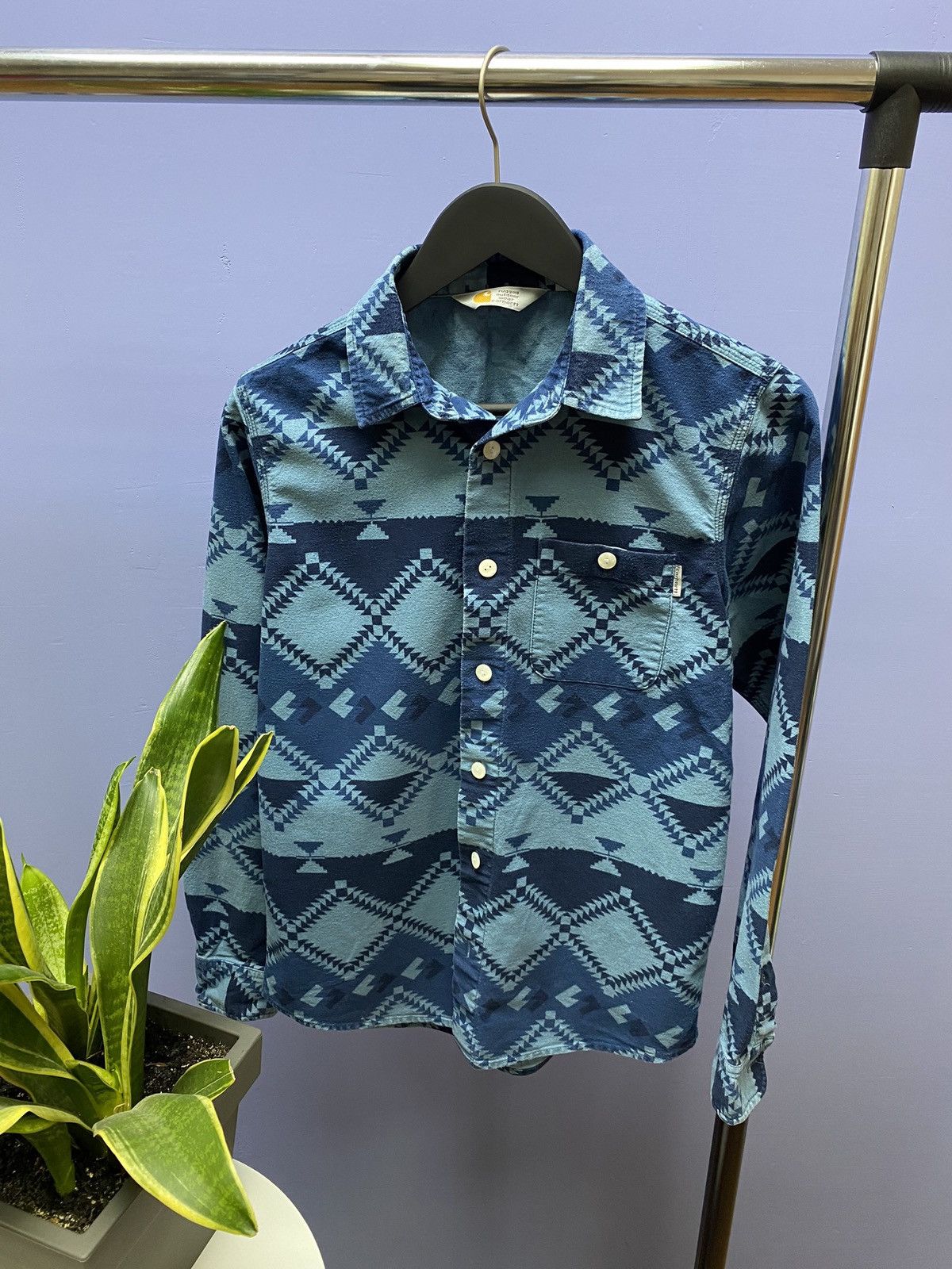 Other Carhartt WIP Long Sleeve Natural Shirt Men’s S Blue Aztec Size US S / EU 44-46 / 1 - 5 Thumbnail