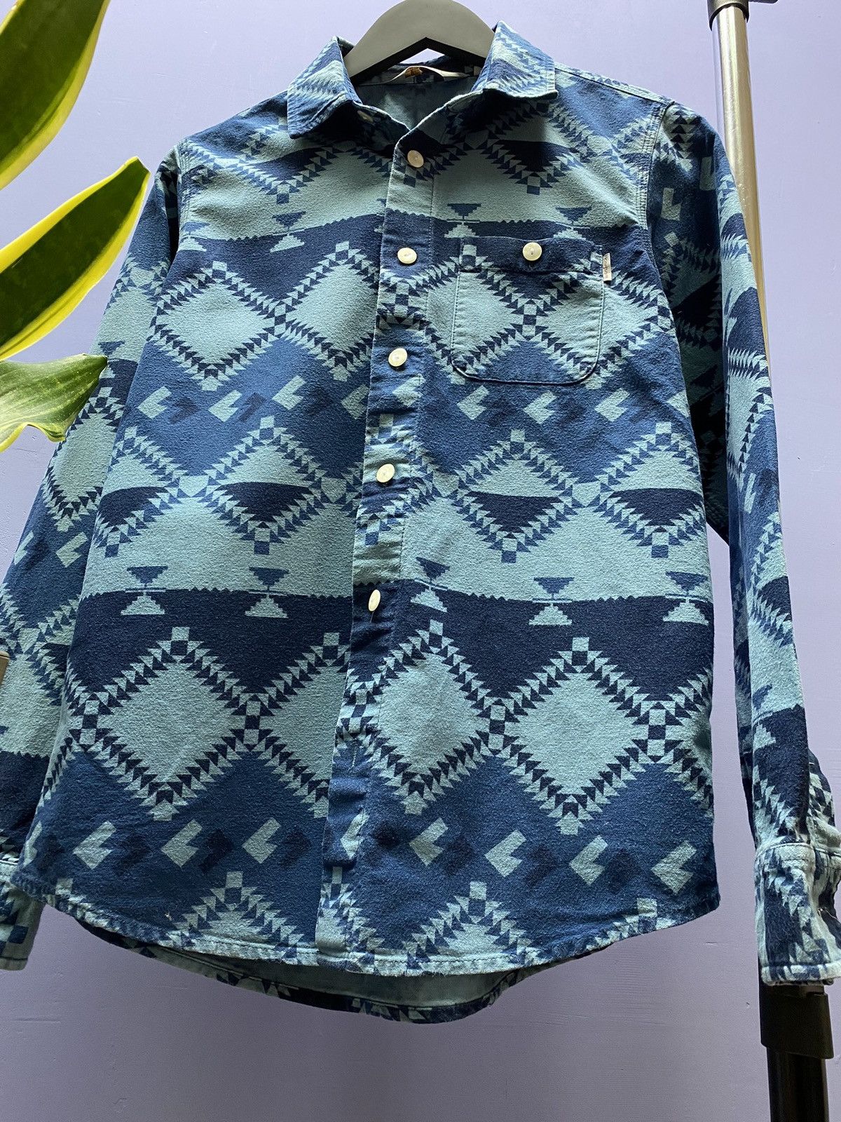 Other Carhartt WIP Long Sleeve Natural Shirt Men’s S Blue Aztec Size US S / EU 44-46 / 1 - 8 Thumbnail