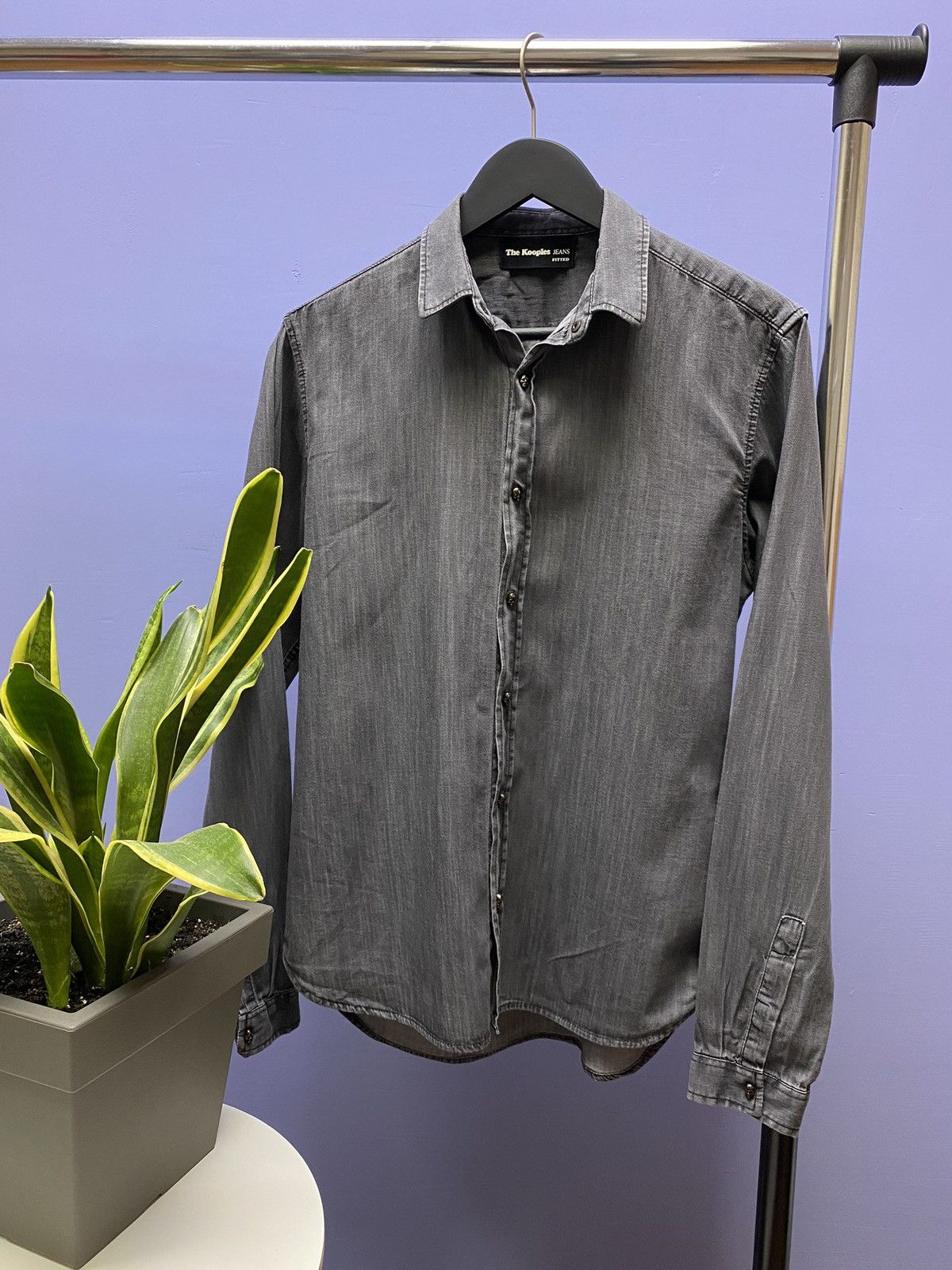 The Kooples Skull Buttons Long Sleeve Jeans Fit Shirt