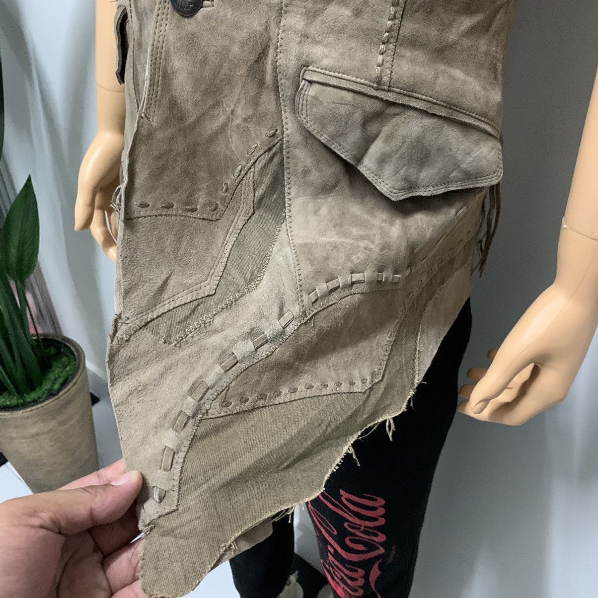 Genuine Leather Rare🔥 Goa Deconstructed Suede Leather Vest #2188-85 Size US S / EU 44-46 / 1 - 8 Thumbnail
