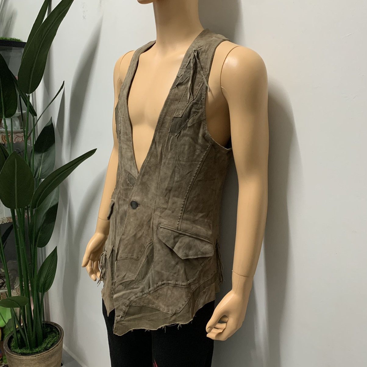 Genuine Leather Rare🔥 Goa Deconstructed Suede Leather Vest #2188-85 Size US S / EU 44-46 / 1 - 3 Thumbnail
