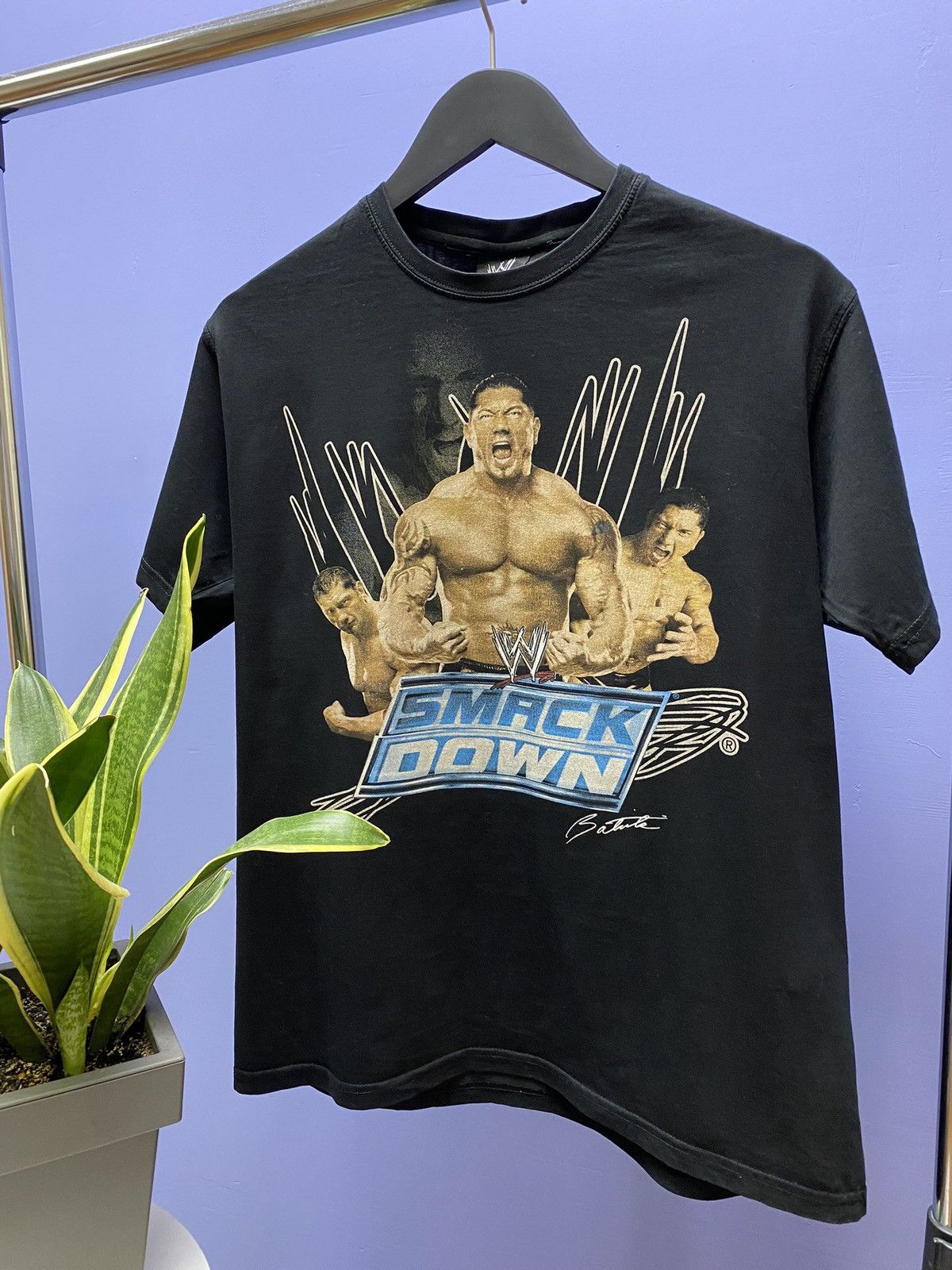 WWE WWE 2008 Batista SmackDown Wrestling T Shirt Size US M / EU 48-50 / 2 - 2 Thumbnail