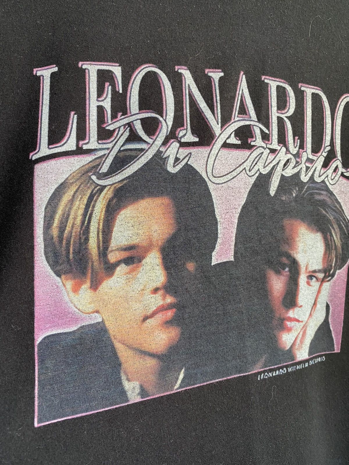 Other Vintage Leonardo Di Caprio T Shirt Movie Actor Men’s L Black Size US L / EU 52-54 / 3 - 5 Thumbnail