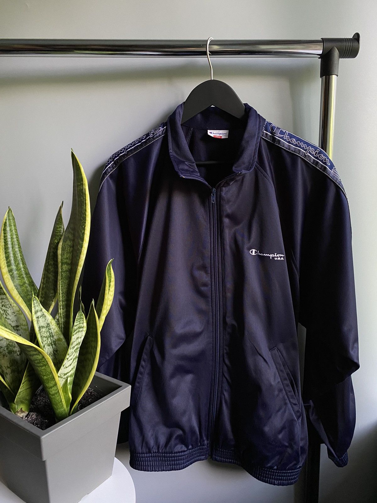 Champion × Vintage Vintage Champion Track Jacket Lampas Zip Hoodie Size US L / EU 52-54 / 3 - 4 Thumbnail