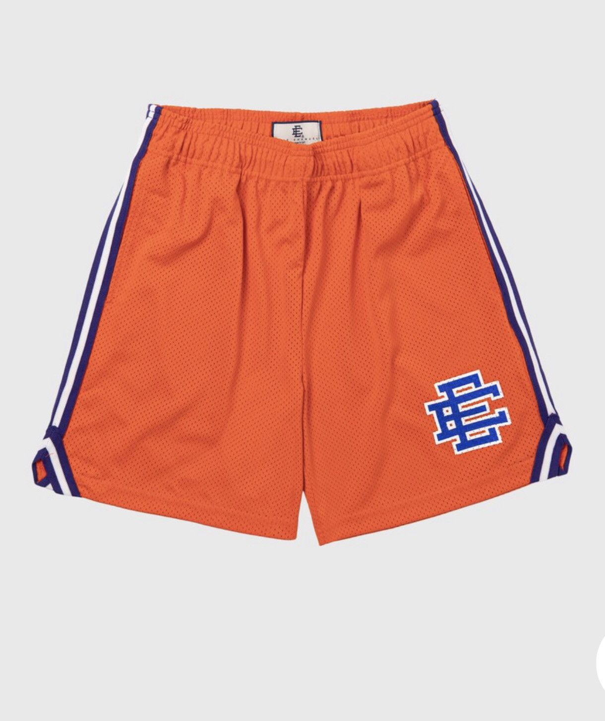 Small EE mesh basketball shorts orange purple