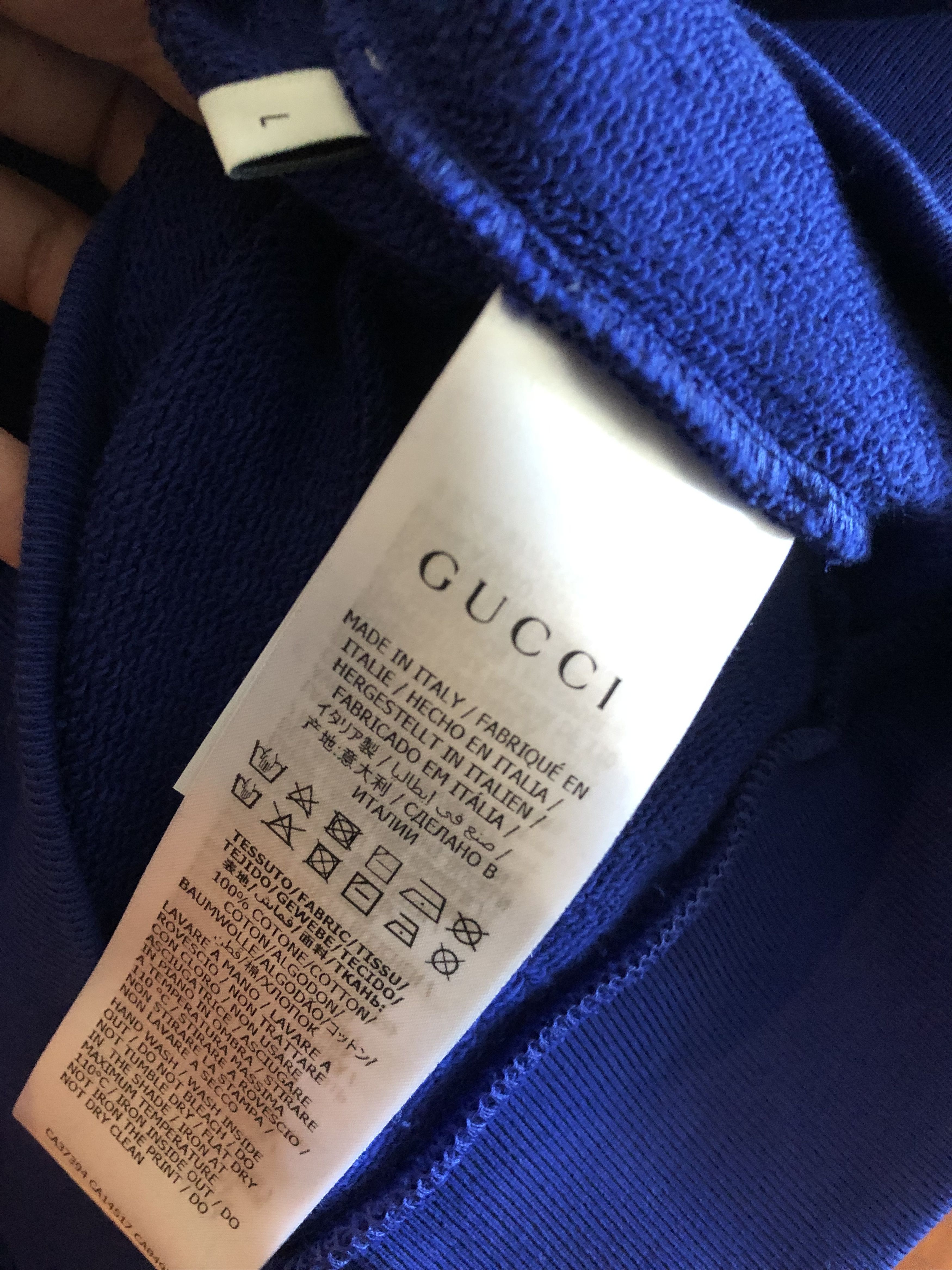 Gucci Gucci blue logo sweatshirt Size US L / EU 52-54 / 3 - 5 Thumbnail