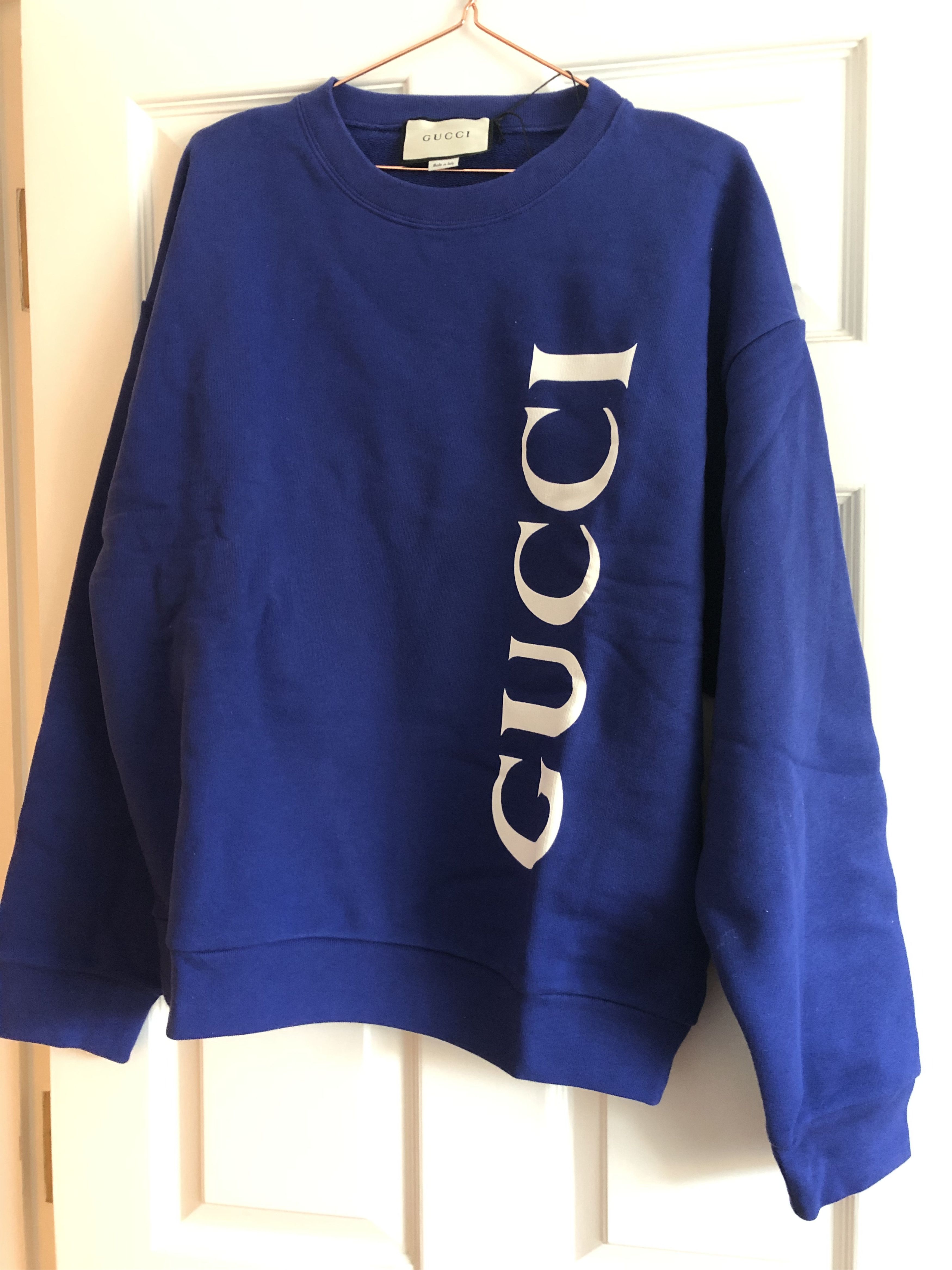Gucci Gucci blue logo sweatshirt Size US L / EU 52-54 / 3 - 1 Thumbnail