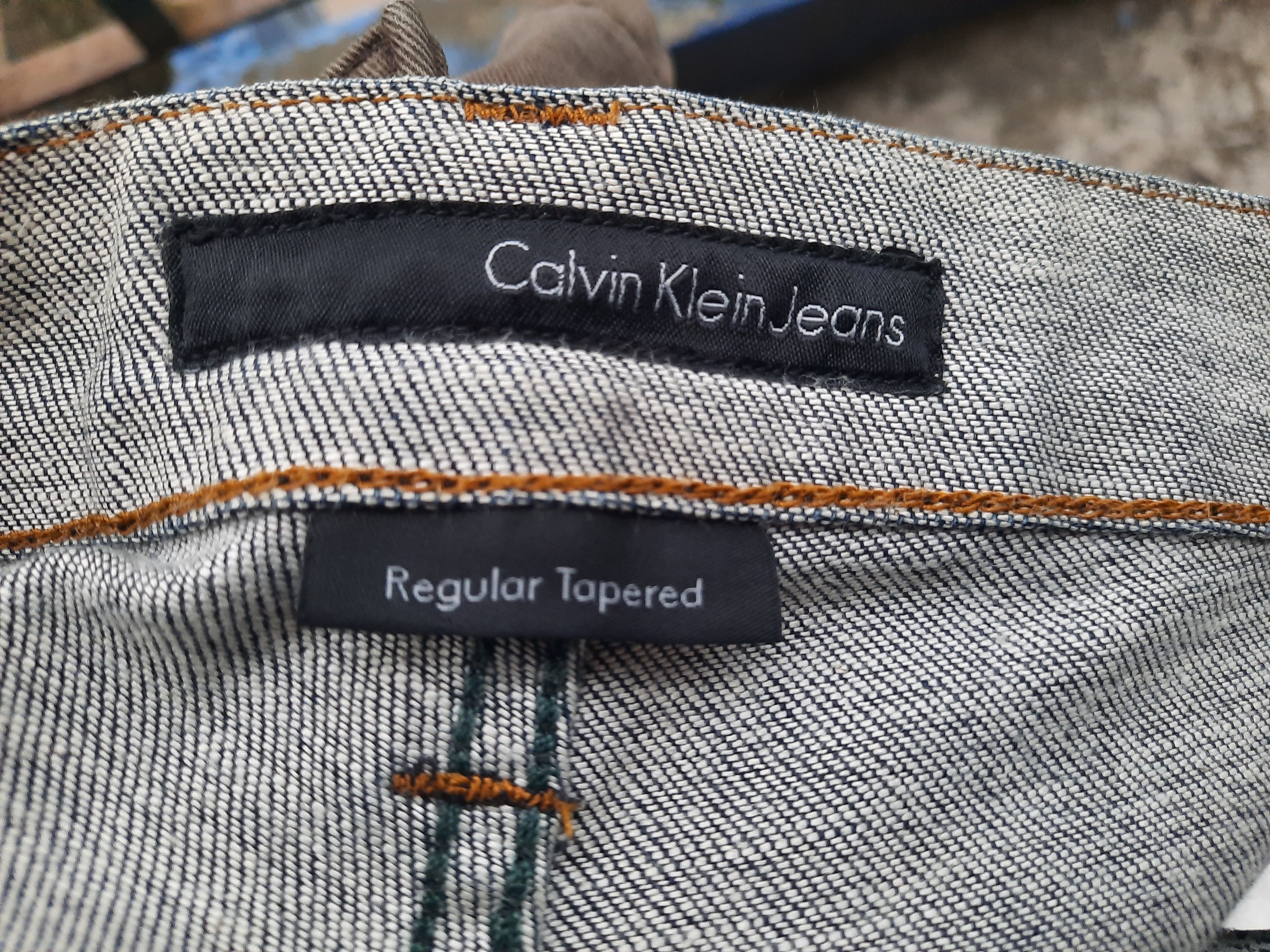 Calvin Klein Calvin Klein Regular Tapered Black Wax Jeans Size US 30 / EU 46 - 4 Thumbnail