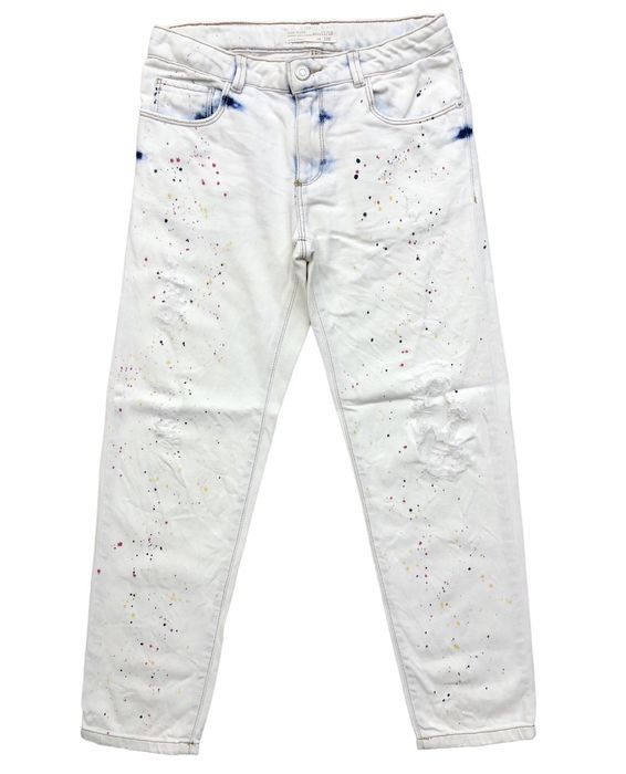 Zara FLARED SPLATTERED JEANS