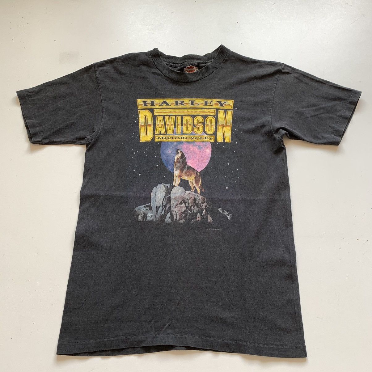 image of Vintage 90's Harley Davidson Motorcycles Graphic T Shirt in Black, Men's (Size Medium)