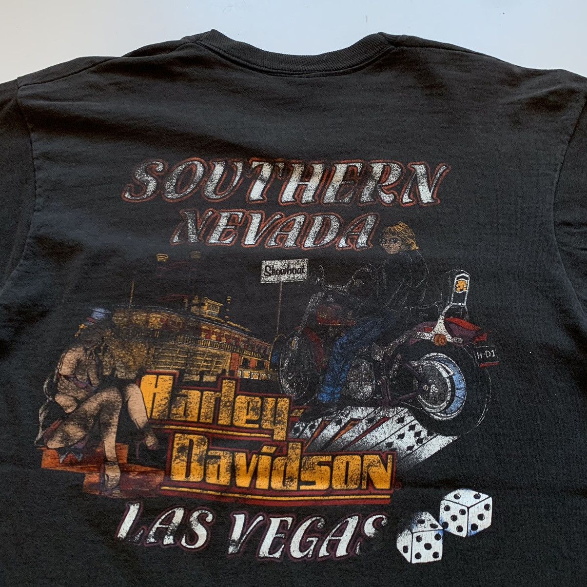 Harley Davidson Vintage 90s Harley Davidson Las Vegas Nevada USA T Shirt Size US L / EU 52-54 / 3 - 4 Thumbnail