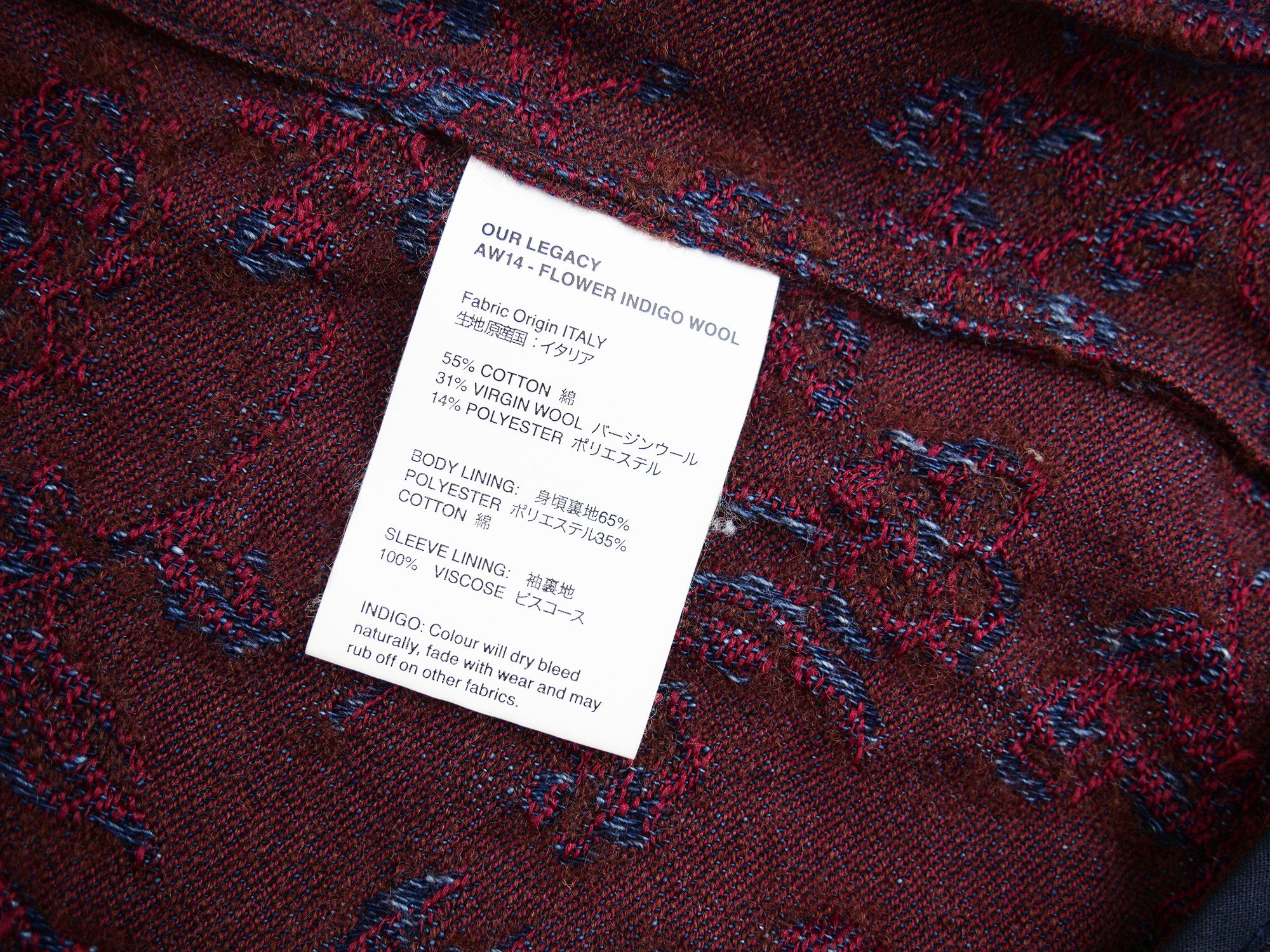 Our Legacy Our Legacy AW14 Flower Indigo Wool jacket Size US M / EU 48-50 / 2 - 5 Thumbnail