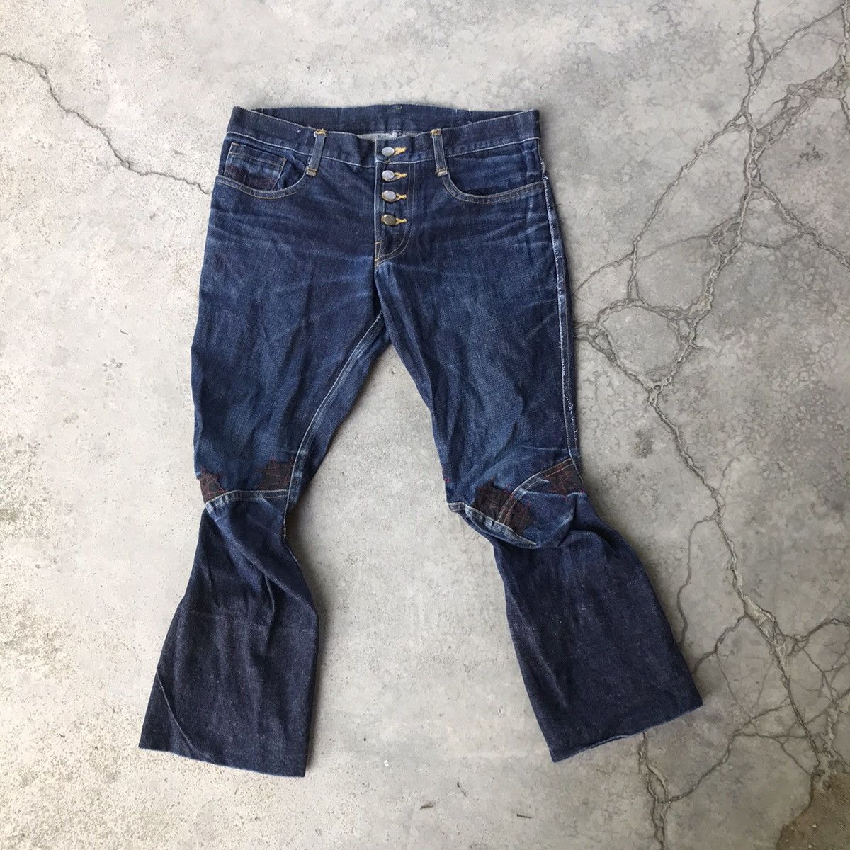 Rarechristopher Nemeth Knee Patched Jeans/bikers Jeans/size 