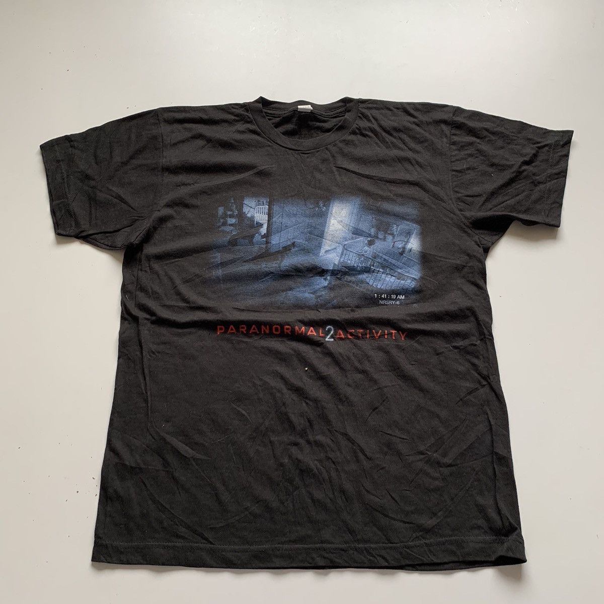 Pre-owned Movie X Vintage Y2k Paranormal Activity Movie Promo Graphic T Shirt In Black