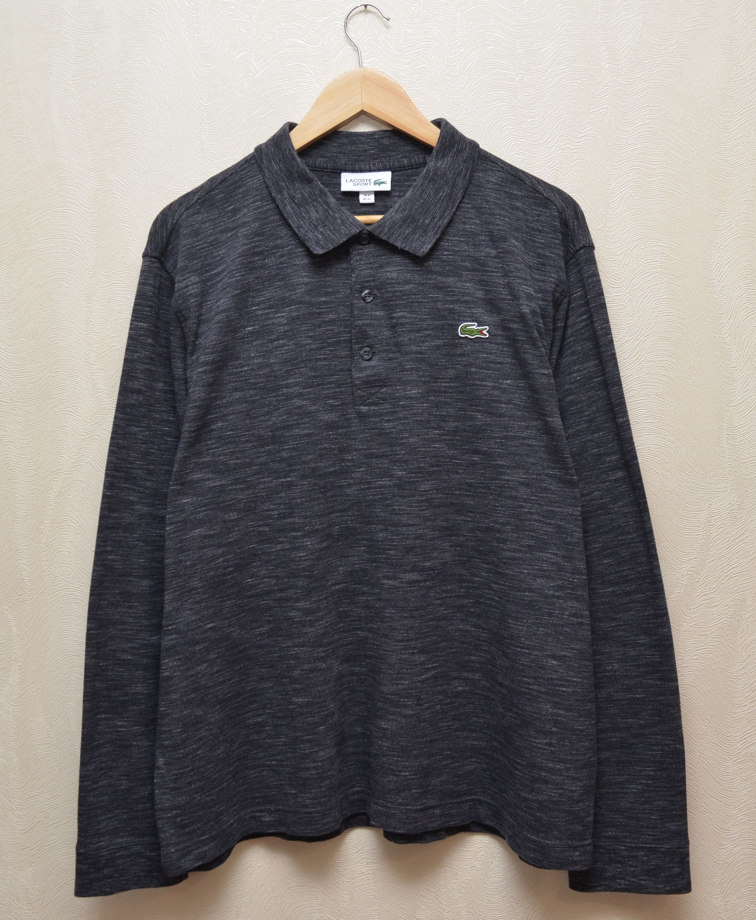 Lacoste Lacoste Grey Textured L/S Polo Shirt Size 6 XL Size US XL / EU 56 / 4 - 1 Thumbnail