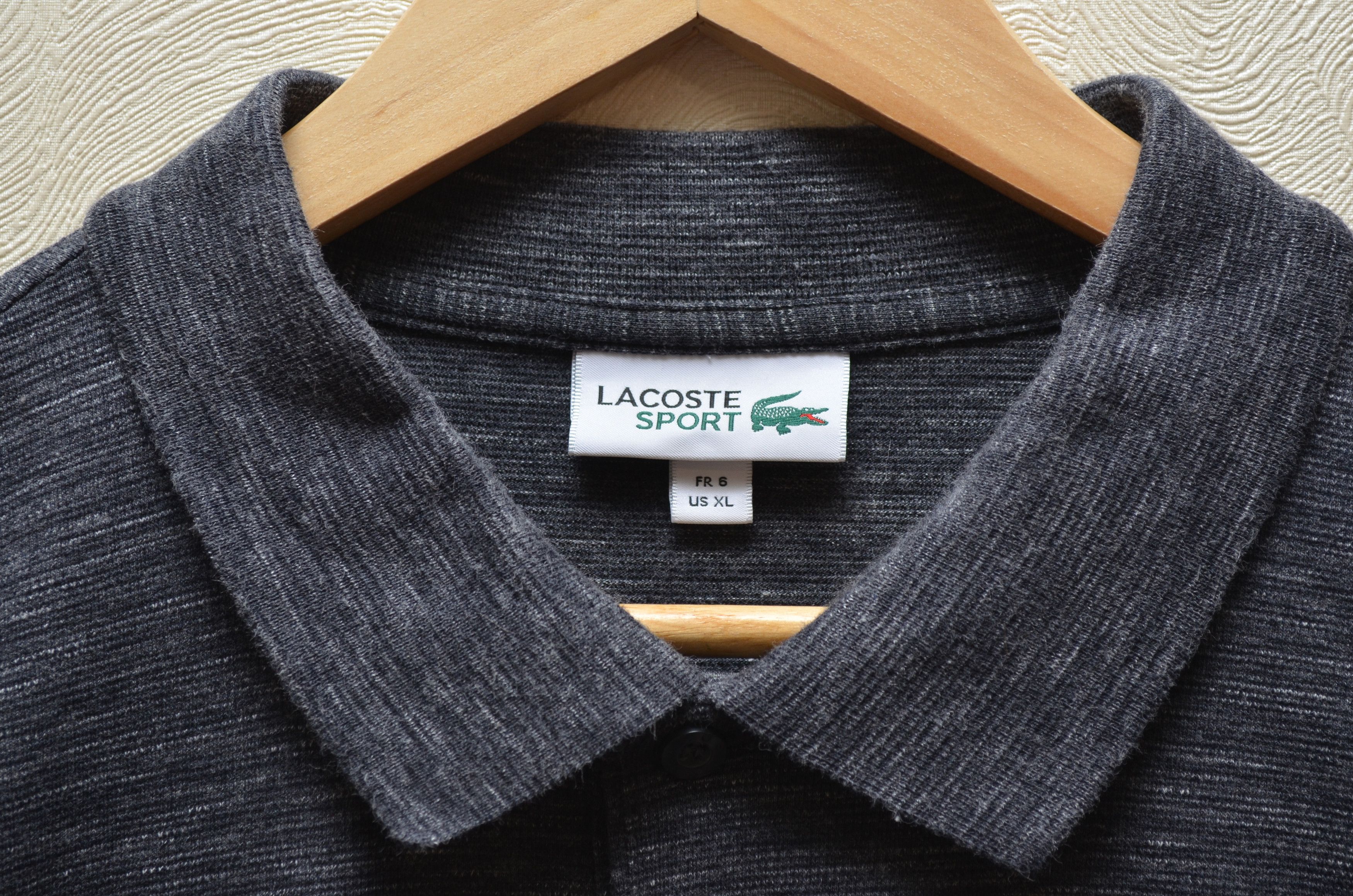 Lacoste Lacoste Grey Textured L/S Polo Shirt Size 6 XL Size US XL / EU 56 / 4 - 5 Thumbnail