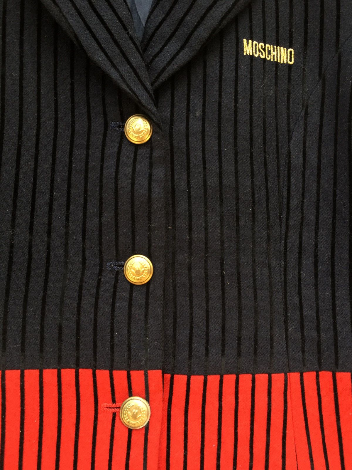 Moschino Rare MOSCHINO Stripes Velvet Blazer/Jacket Size 34S - 8 Thumbnail