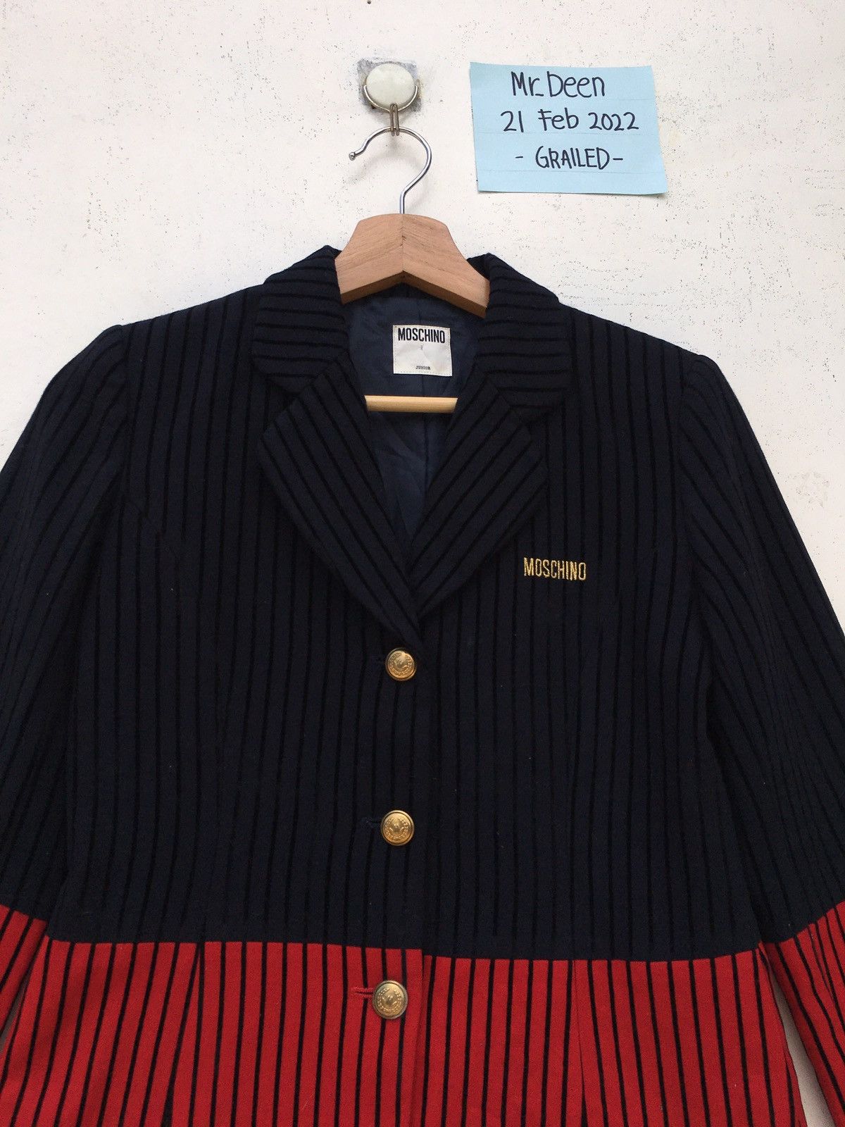 Moschino Rare MOSCHINO Stripes Velvet Blazer/Jacket Size 34S - 5 Thumbnail