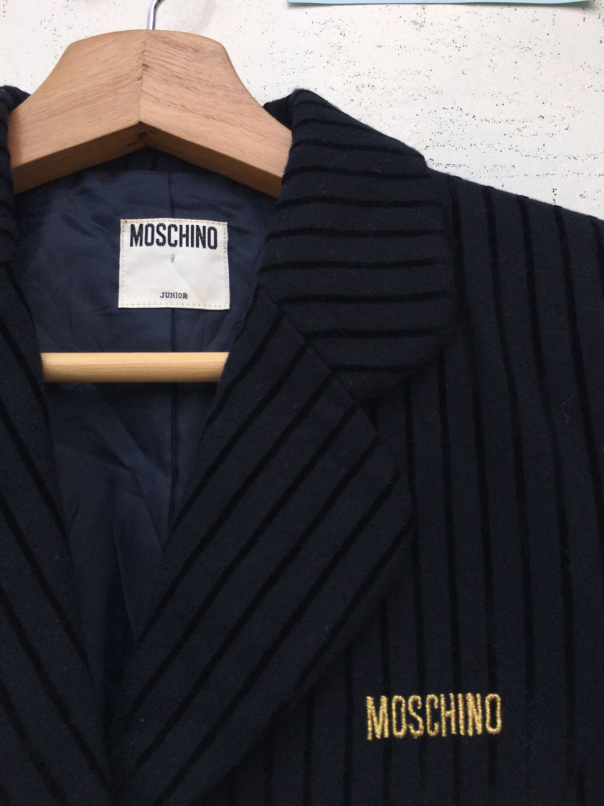 Moschino Rare MOSCHINO Stripes Velvet Blazer/Jacket Size 34S - 7 Thumbnail