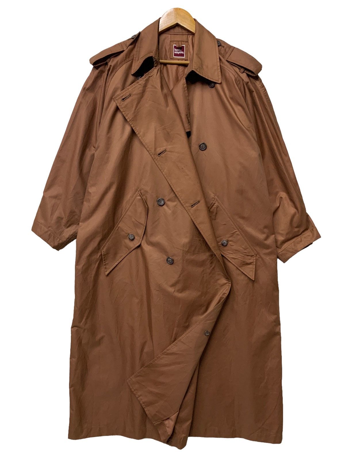 Issey Miyake 🔥VTG 80s ISSEY MIYAKE OVERCOAT DOUBLE BREAST Size US XL / EU 56 / 4 - 1 Thumbnail