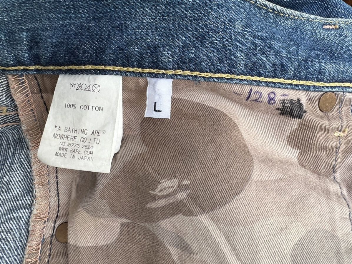 Bape × Nigo Vintage Bathing Ape Japan Bape Star Light Blue Denim Jeans Size US 34 / EU 50 - 22 Thumbnail