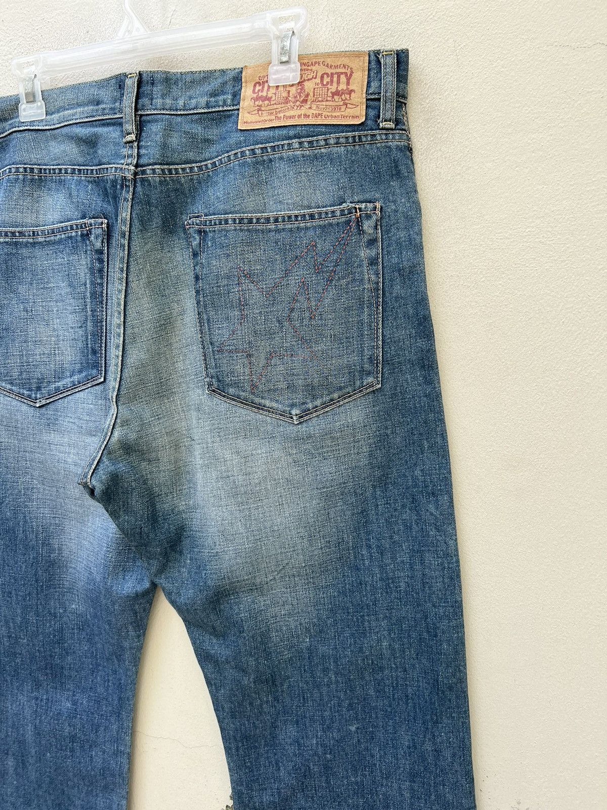 Bape × Nigo Vintage Bathing Ape Japan Bape Star Light Blue Denim Jeans Size US 34 / EU 50 - 18 Thumbnail
