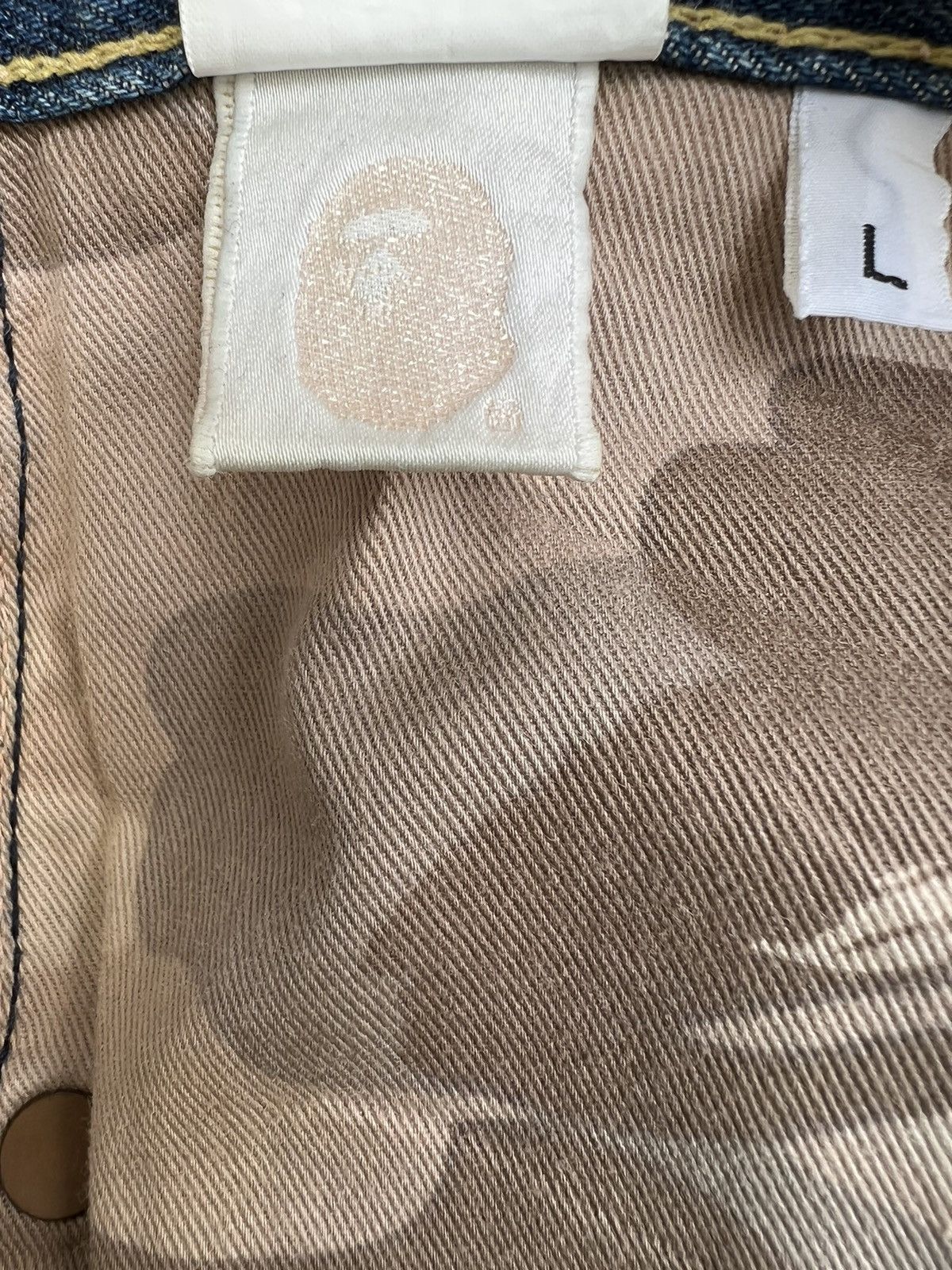Bape × Nigo Vintage Bathing Ape Japan Bape Star Light Blue Denim Jeans Size US 34 / EU 50 - 24 Thumbnail