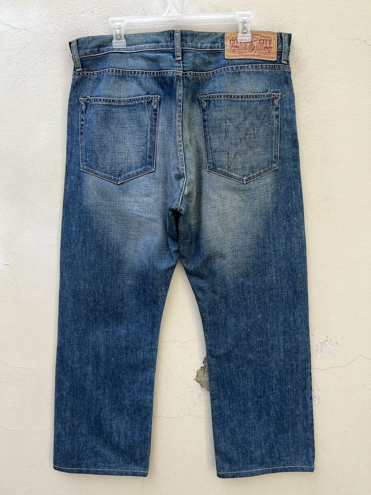 Bape × Nigo Vintage Bathing Ape Japan Bape Star Light Blue Denim Jeans Size US 34 / EU 50 - 15 Thumbnail