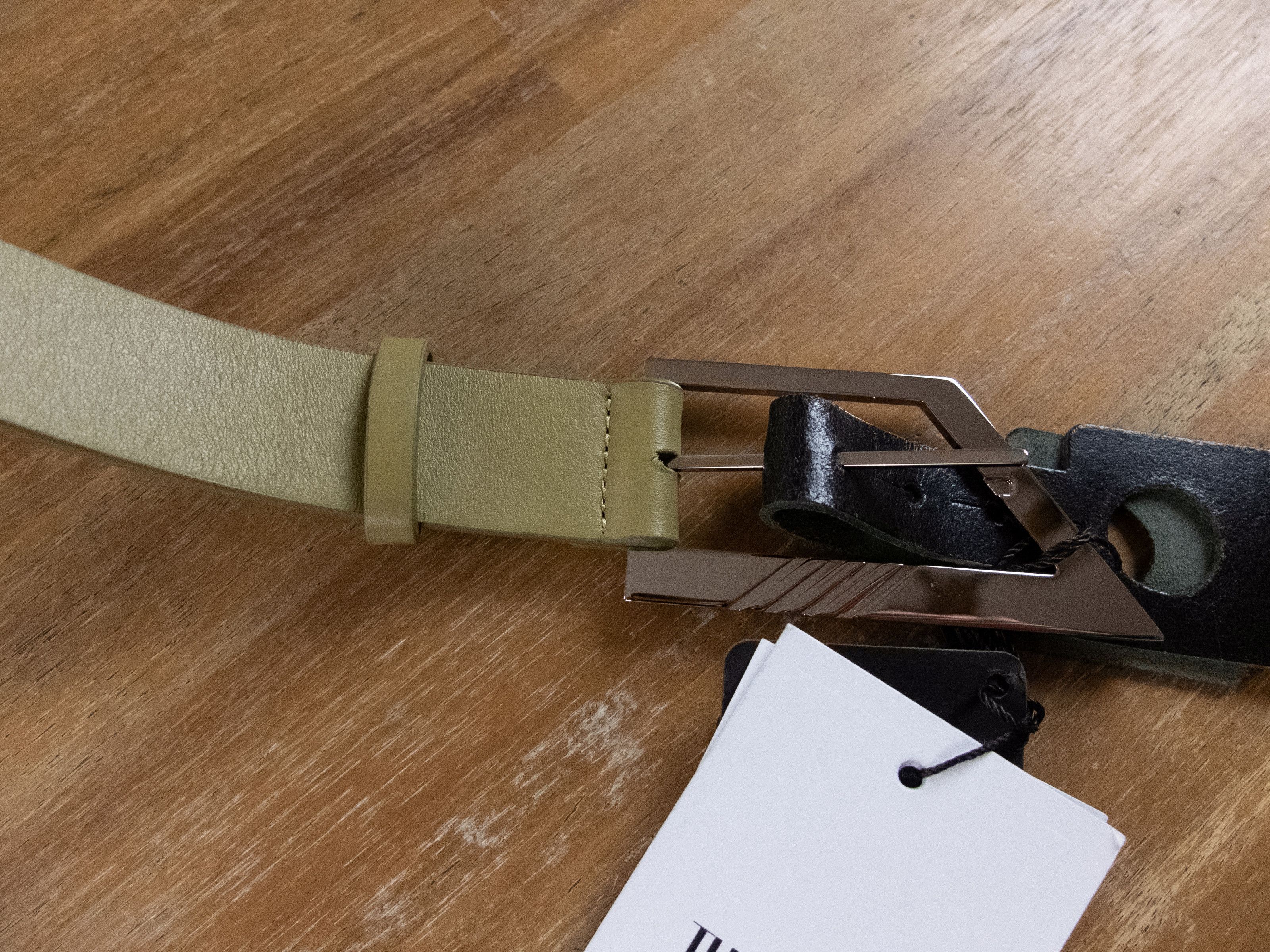The Attico THE ATTICO green leather asymmetric logo buckle belt Medium Size ONE SIZE - 9 Thumbnail