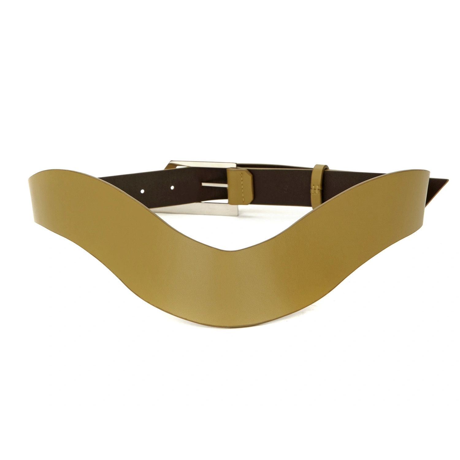 The Attico THE ATTICO green leather asymmetric logo buckle belt Medium Size ONE SIZE - 2 Thumbnail