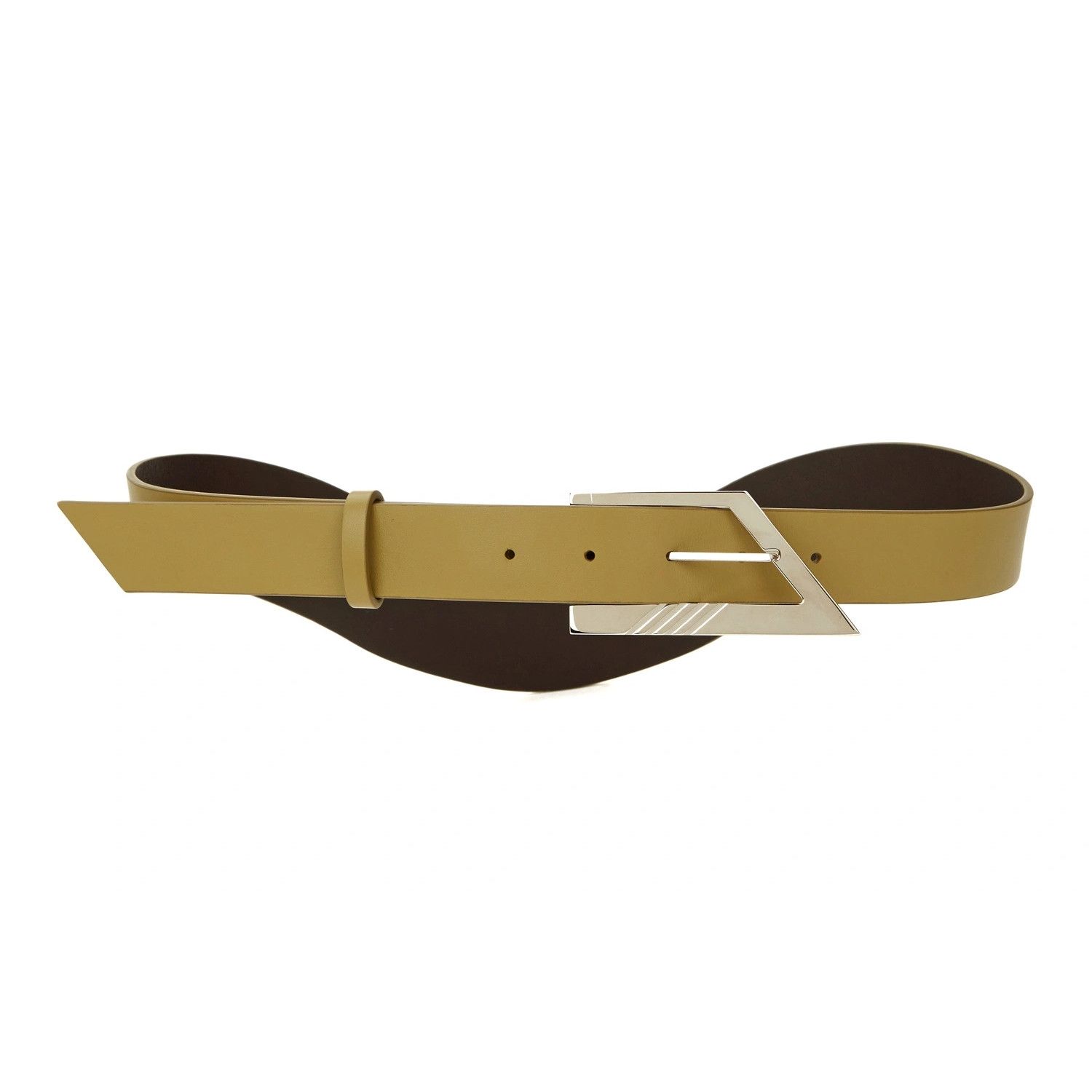 The Attico THE ATTICO green leather asymmetric logo buckle belt Medium Size ONE SIZE - 1 Thumbnail