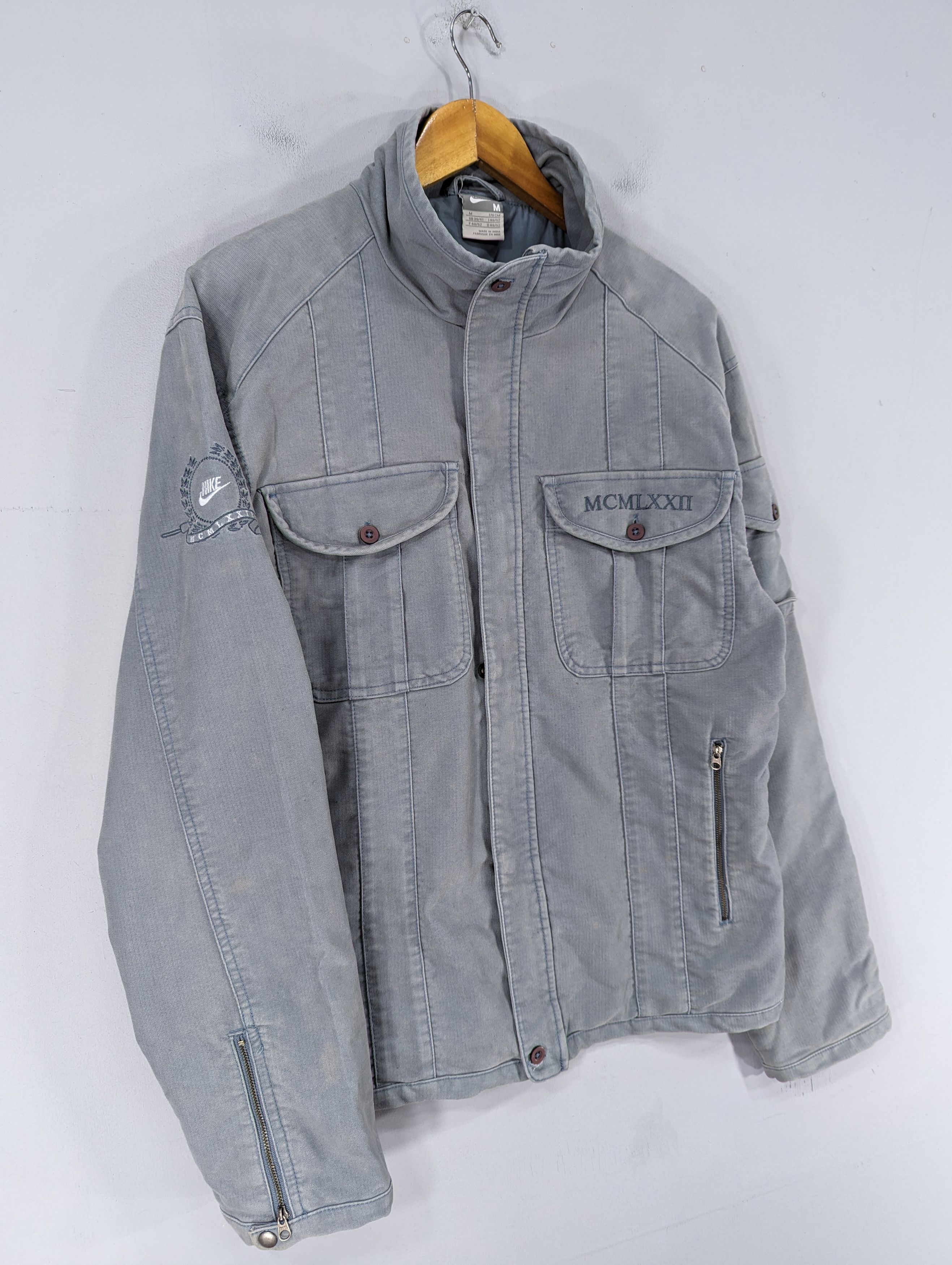 Hypebeast × Nike 🔥RARE🔥Nike MCMLXXII Faded Blue Motorcycles Style Jacket Size US M / EU 48-50 / 2 - 2 Thumbnail