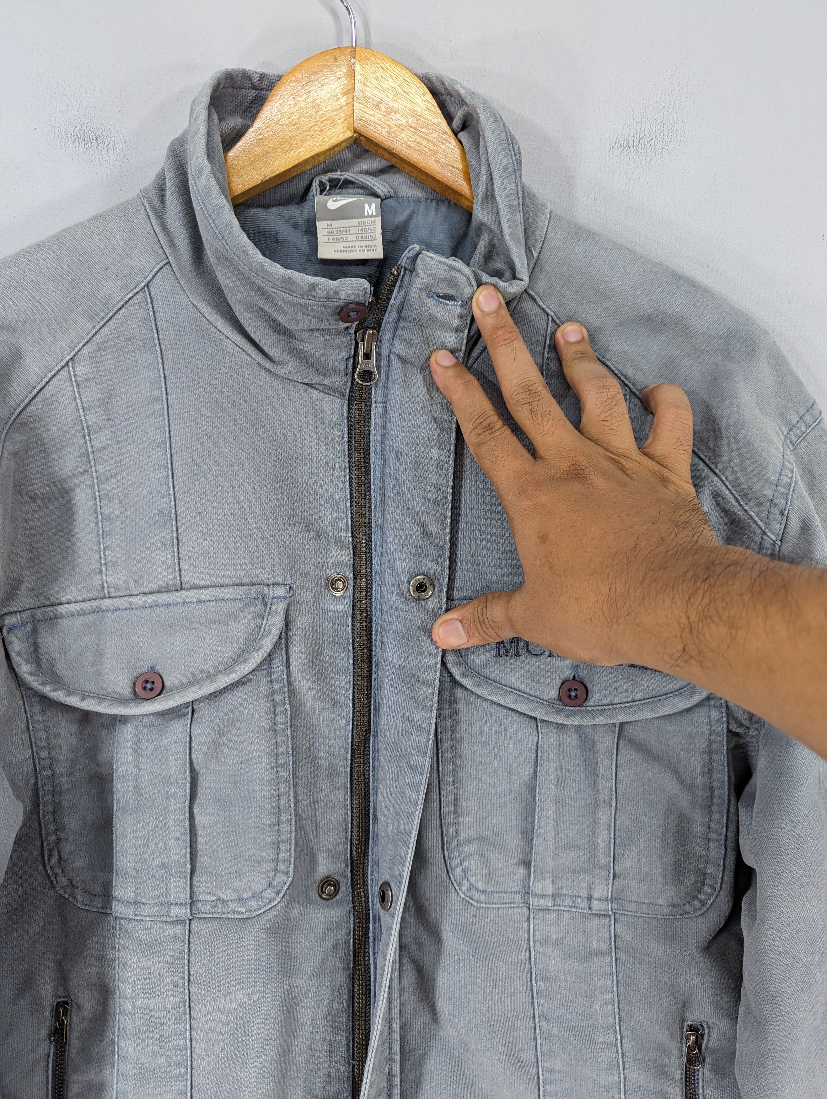 Hypebeast × Nike 🔥RARE🔥Nike MCMLXXII Faded Blue Motorcycles Style Jacket Size US M / EU 48-50 / 2 - 7 Thumbnail