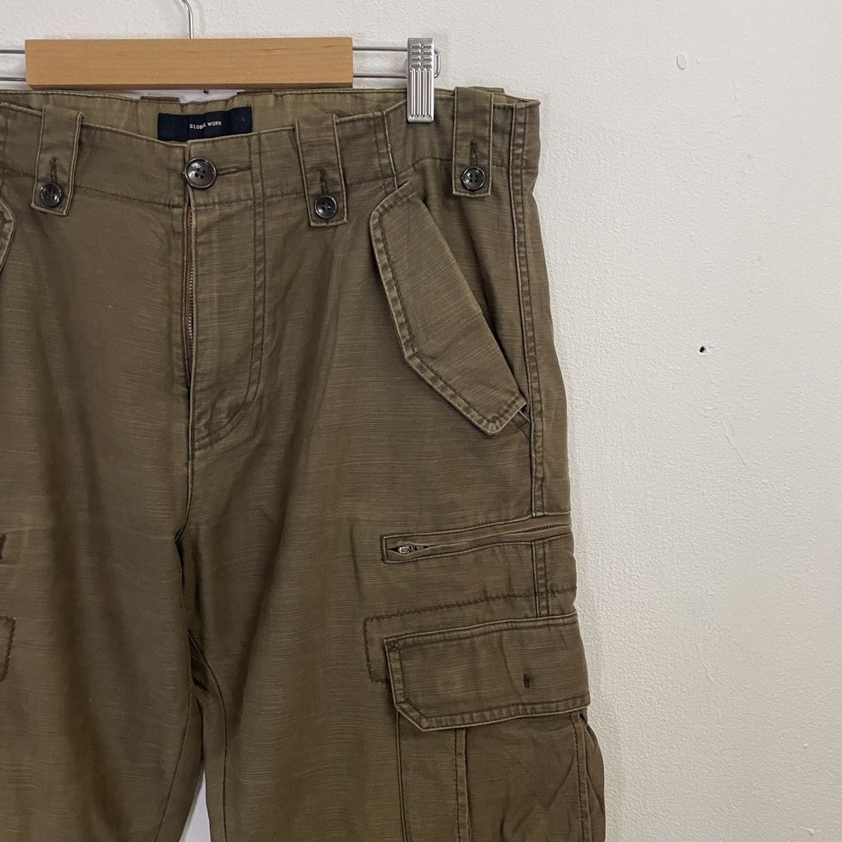 Japanese Brand Vintage Global Work Utility 8 Pocket Cargo Pants Size US 35 - 2 Thumbnail