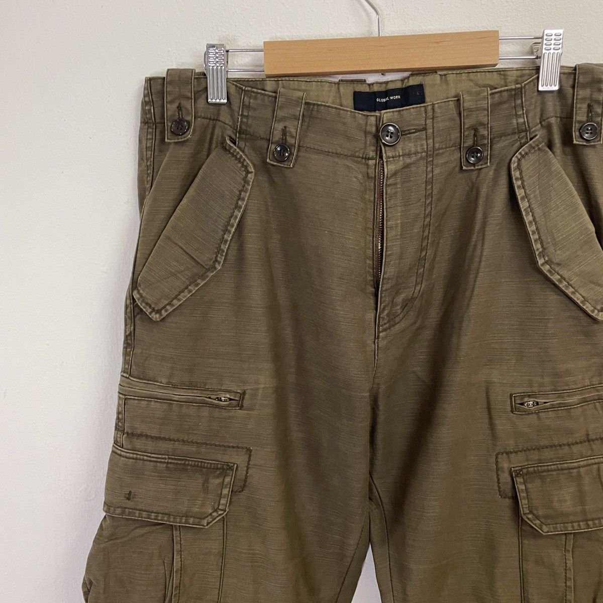 Japanese Brand Vintage Global Work Utility 8 Pocket Cargo Pants Size US 35 - 3 Thumbnail
