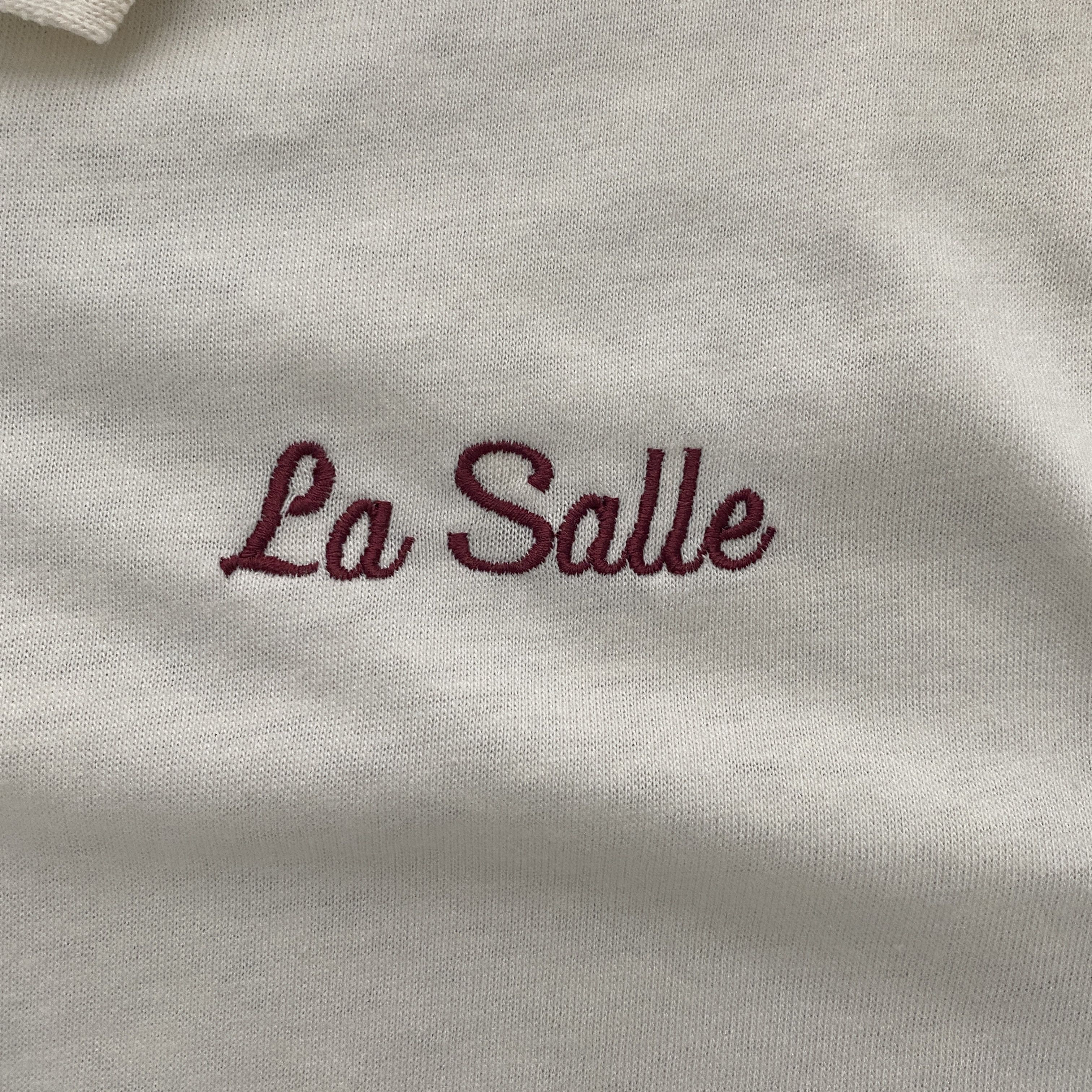 Hanes Vintage La Salle Academy Logo Polo Shirt Made in USA XL Size US XL / EU 56 / 4 - 3 Thumbnail