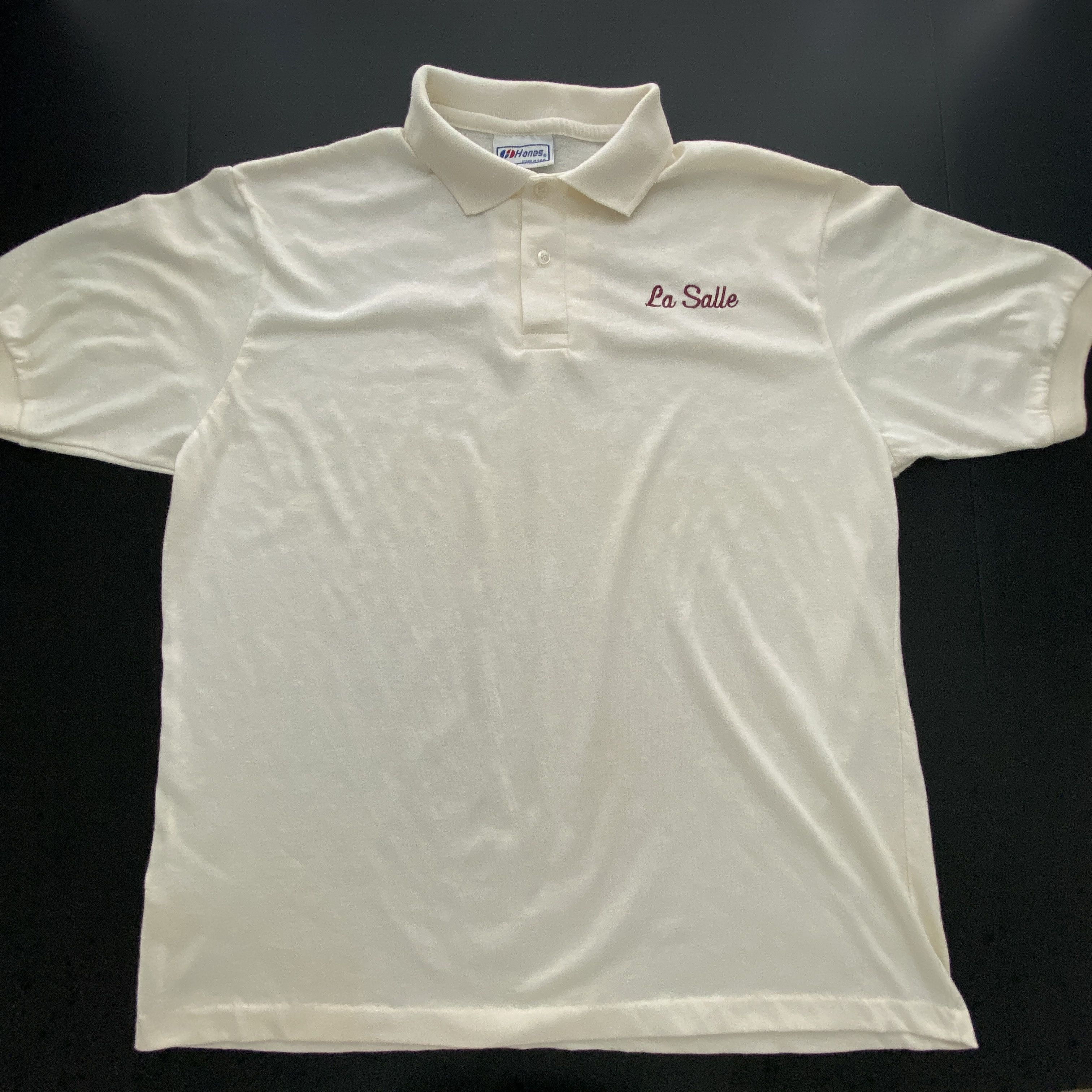 Hanes Vintage La Salle Academy Logo Polo Shirt Made in USA XL Size US XL / EU 56 / 4 - 2 Thumbnail