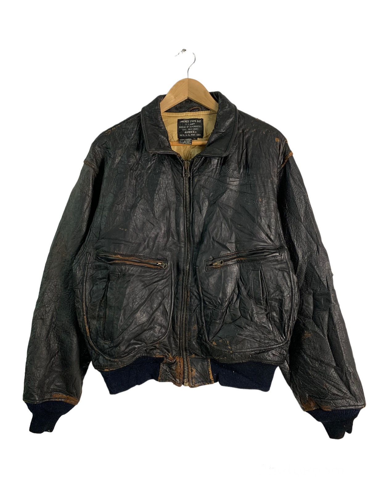 Vintage Avirex Type G-2 US Navy Leather Jacket