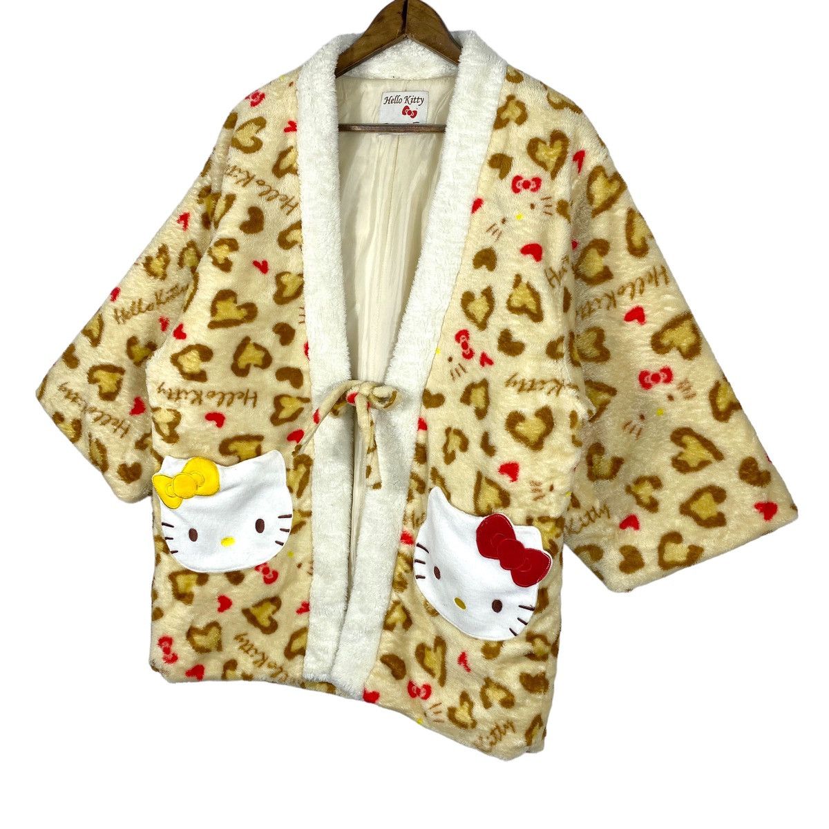 Cartoon Network Hello Kitty Kimono Fluffy Puffer Cardigan Size M / US 6-8 / IT 42-44 - 3 Thumbnail
