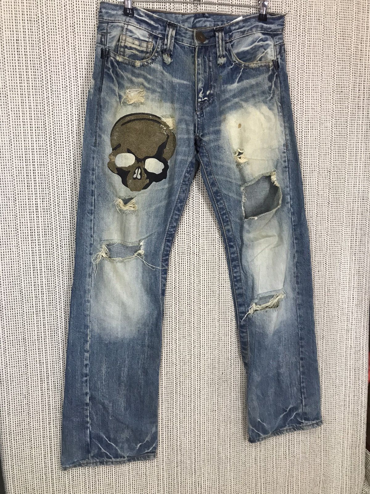 Japanese Brand ‼️JAPANASE PUNK BRAND TRIM CO.LTD DISTRESSED DENIM ‼️ Size US 33 - 2 Thumbnail