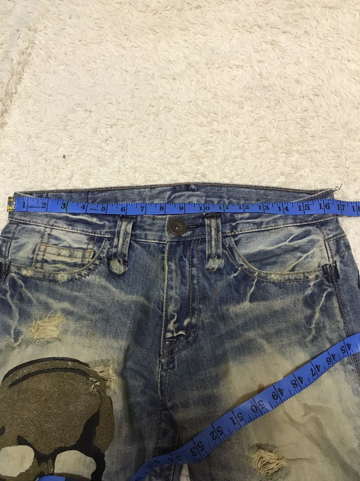 Japanese Brand ‼️JAPANASE PUNK BRAND TRIM CO.LTD DISTRESSED DENIM ‼️ Size US 33 - 14 Thumbnail