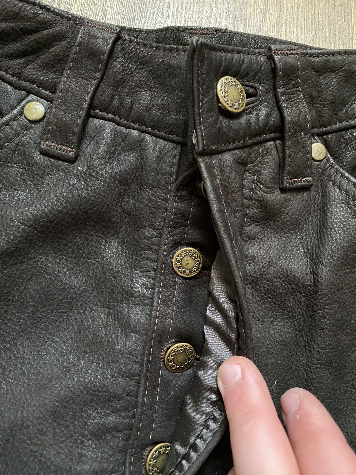 Genuine Leather Vintage Leather Pants Motorcycle Trousers Y2K Western Size US 30 / EU 46 - 5 Thumbnail