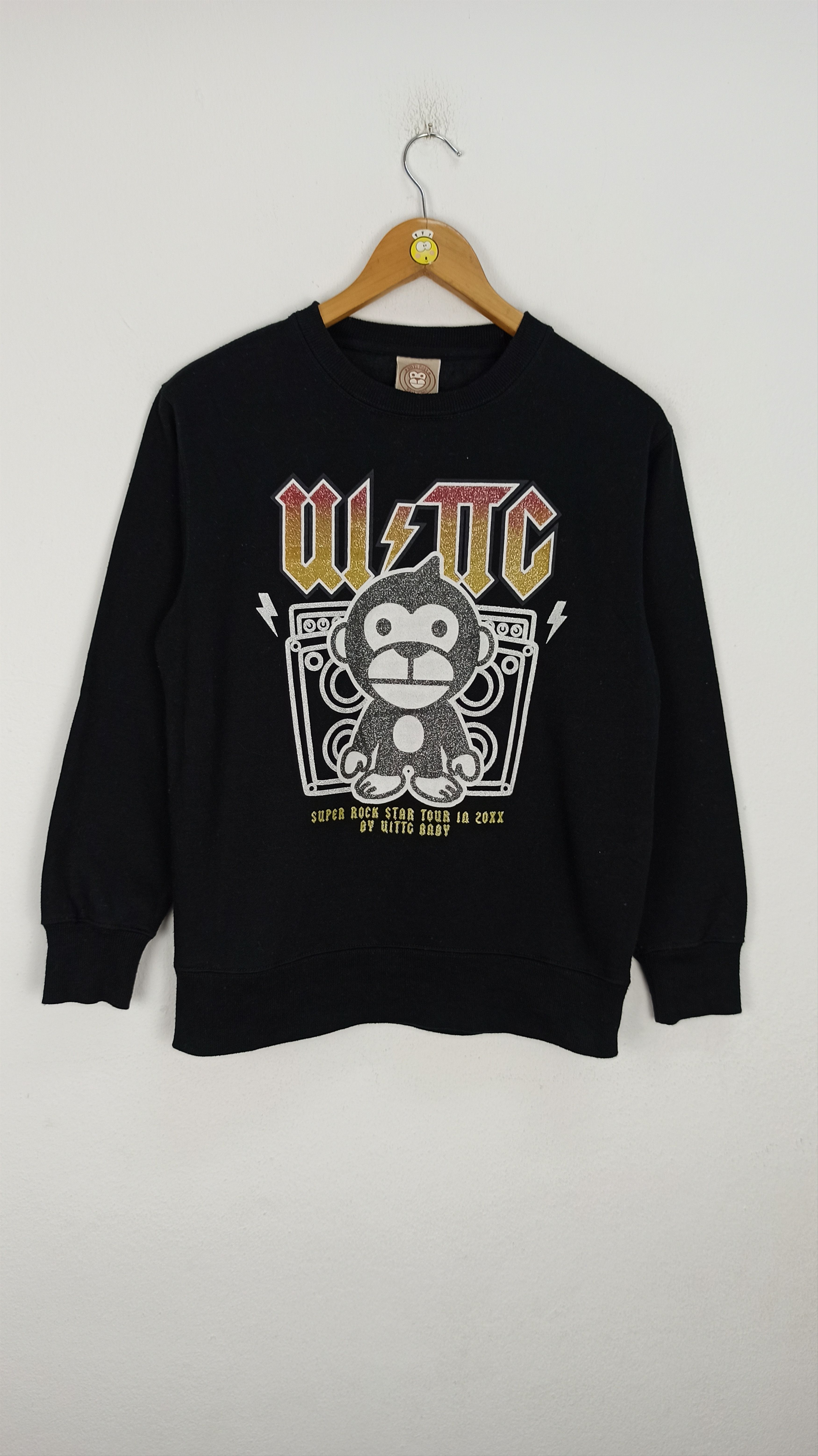 image of Band Tees x Vintage Uittg Baby Design Acdc Sweatshirt Big Logo Crewneck in Black (Size Medium)