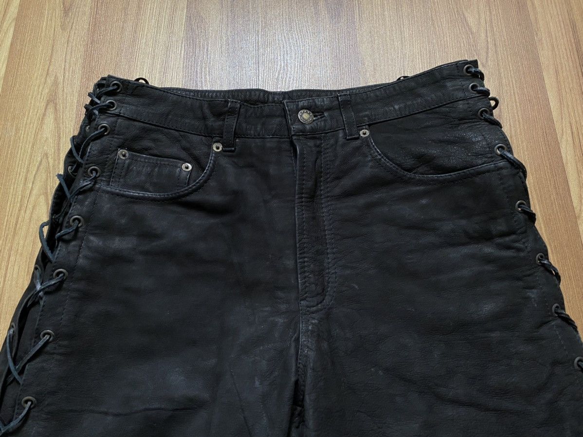 Genuine Leather Vintage Leather Pants Motorcycle Trousers Size 31 Cowboy Y2K Size US 31 - 2 Thumbnail
