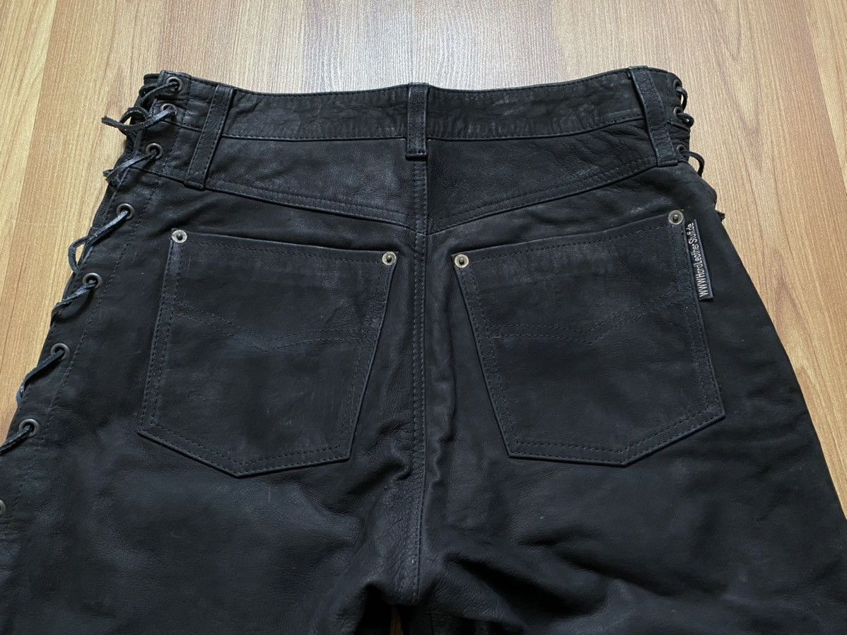 Genuine Leather Vintage Leather Pants Motorcycle Trousers Size 31 Cowboy Y2K Size US 31 - 4 Thumbnail