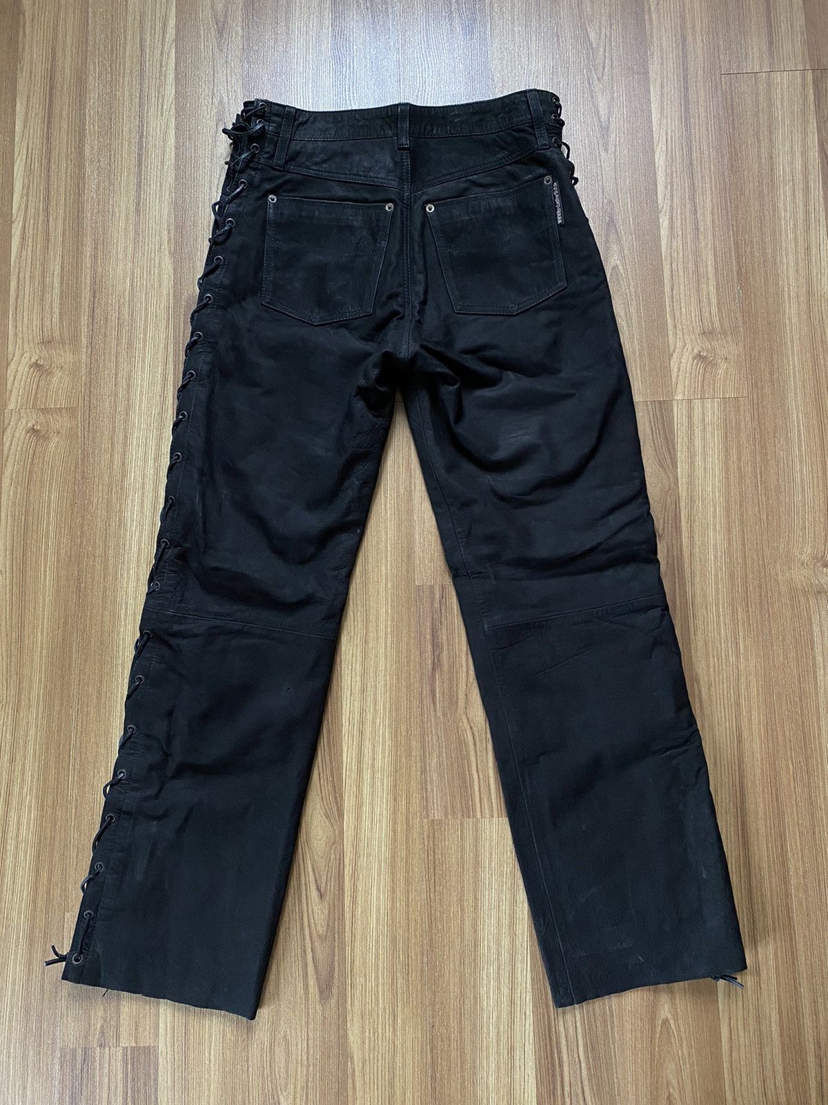Genuine Leather Vintage Leather Pants Motorcycle Trousers Size 31 Cowboy Y2K Size US 31 - 3 Thumbnail