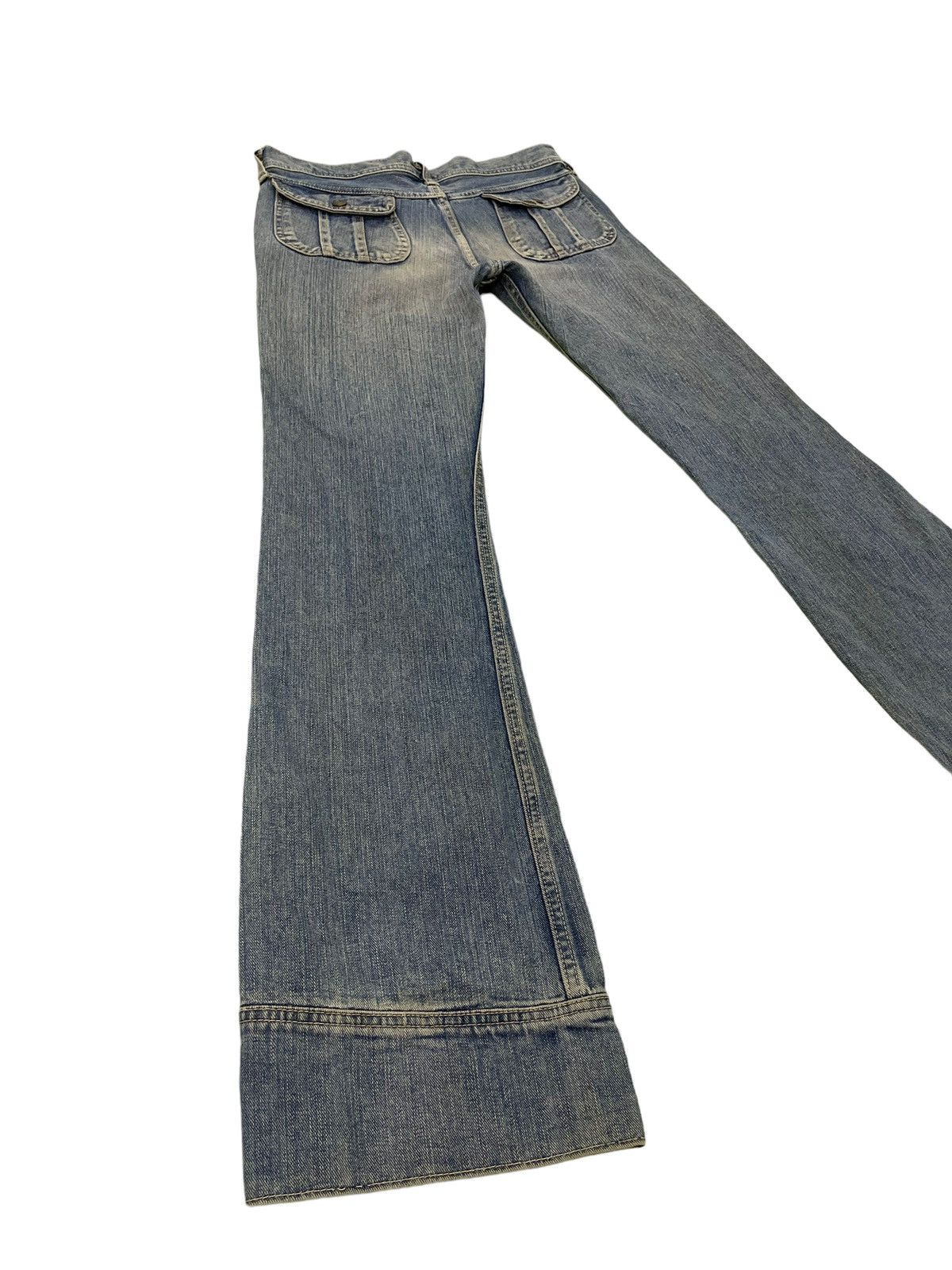 Japanese Brand Flare Jeans Lee Japan Distress Denim Low Rise Boot Cut 4🟦 Size US 31 - 14 Thumbnail